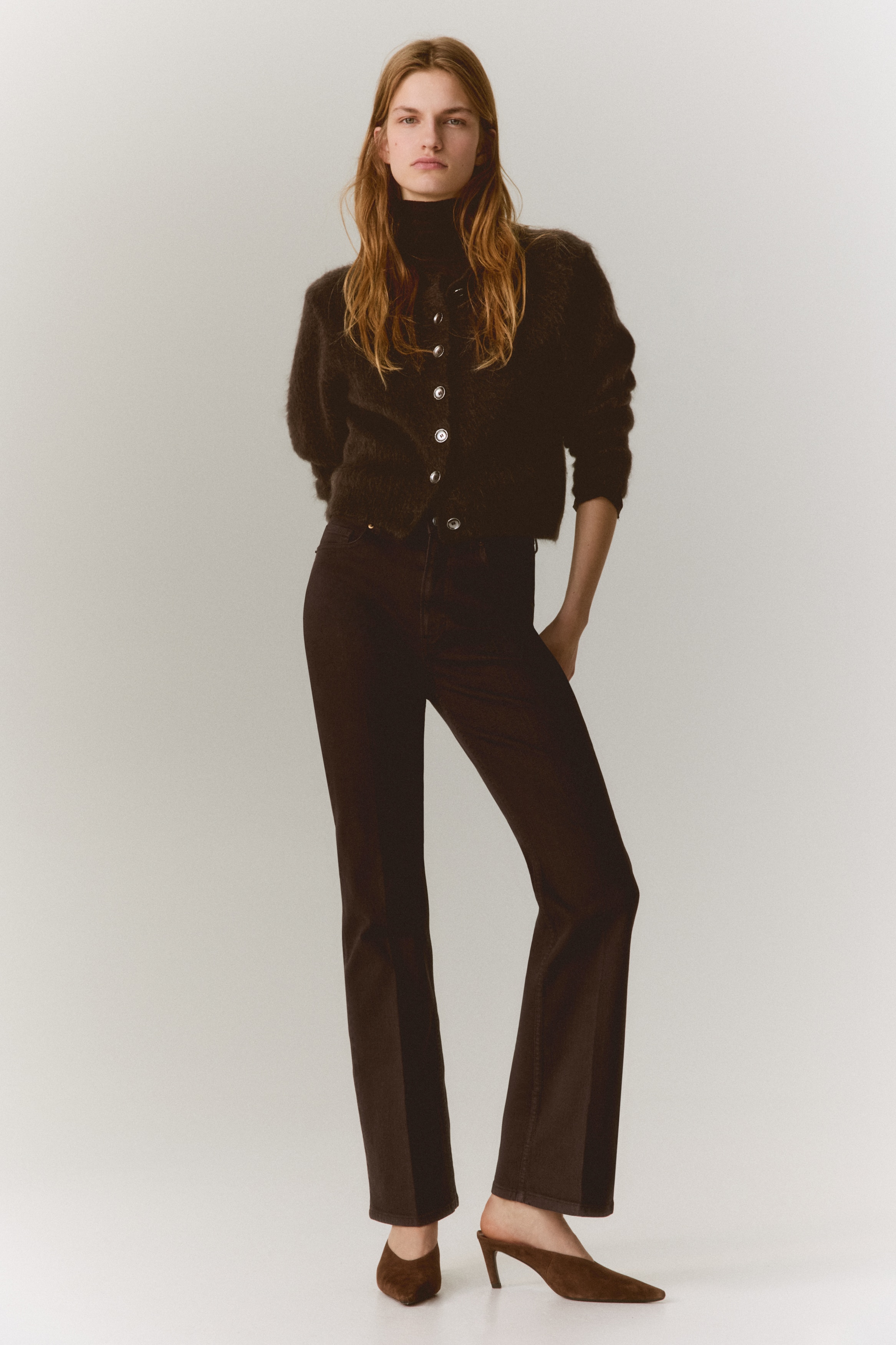 Bootcut High Jeans - Marrone scuro/Blu denim/Blu denim scuro