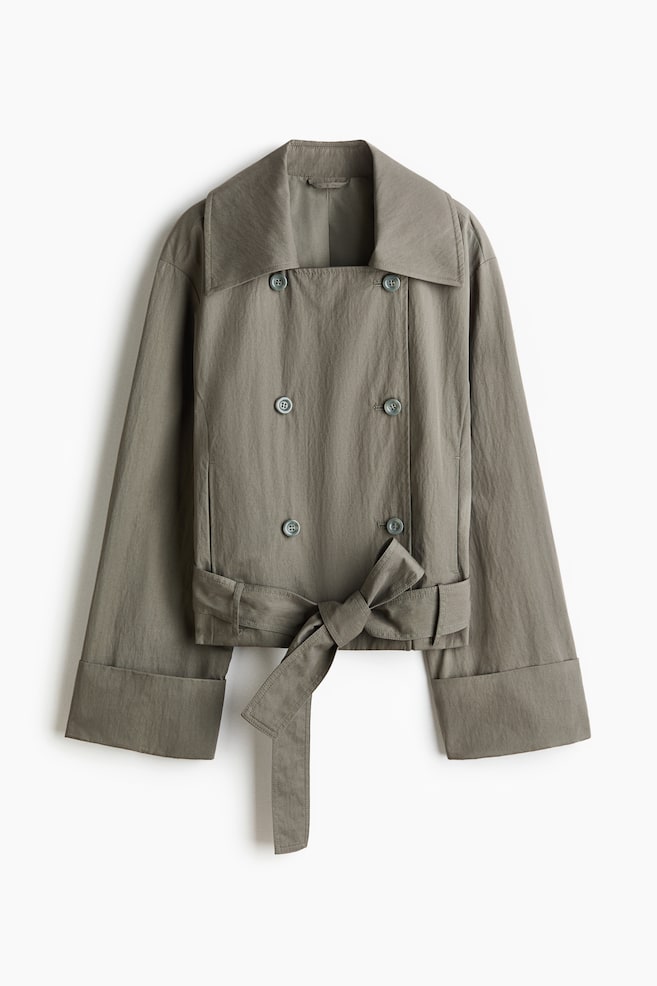 Trench-look jacket - Khaki green/Light beige - 1