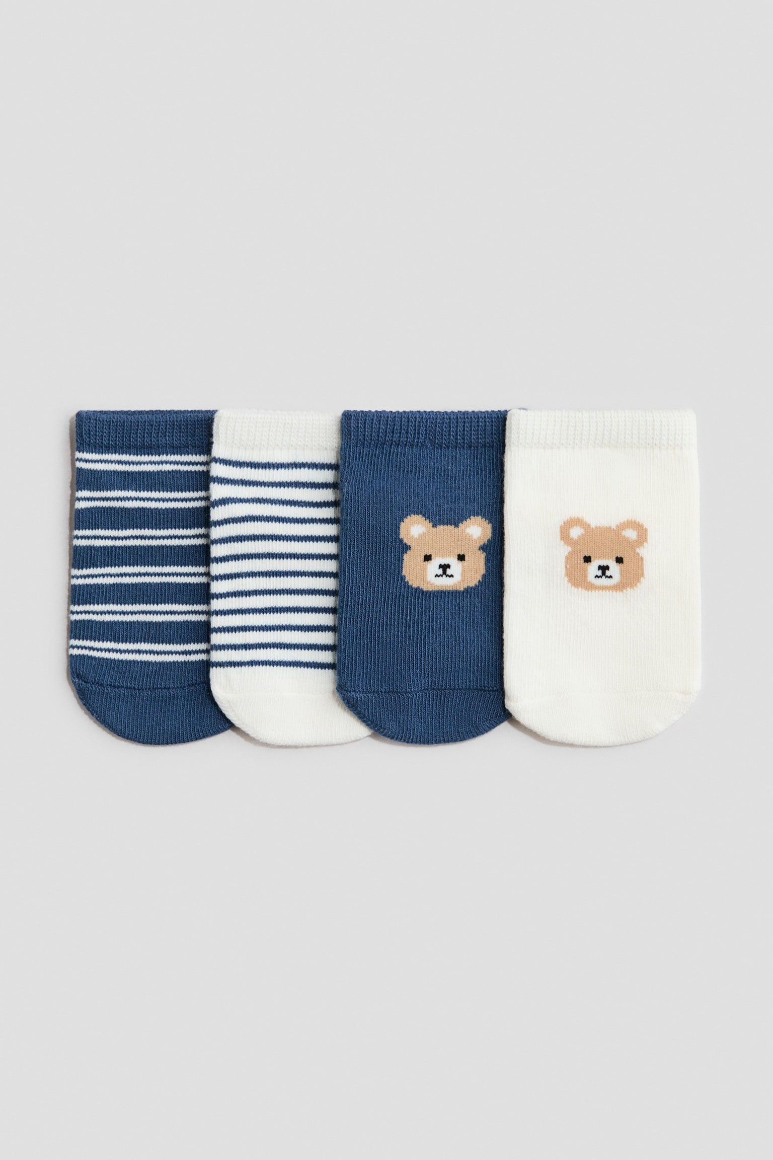 4-pack shaftless socks - Dusty blue/Bears