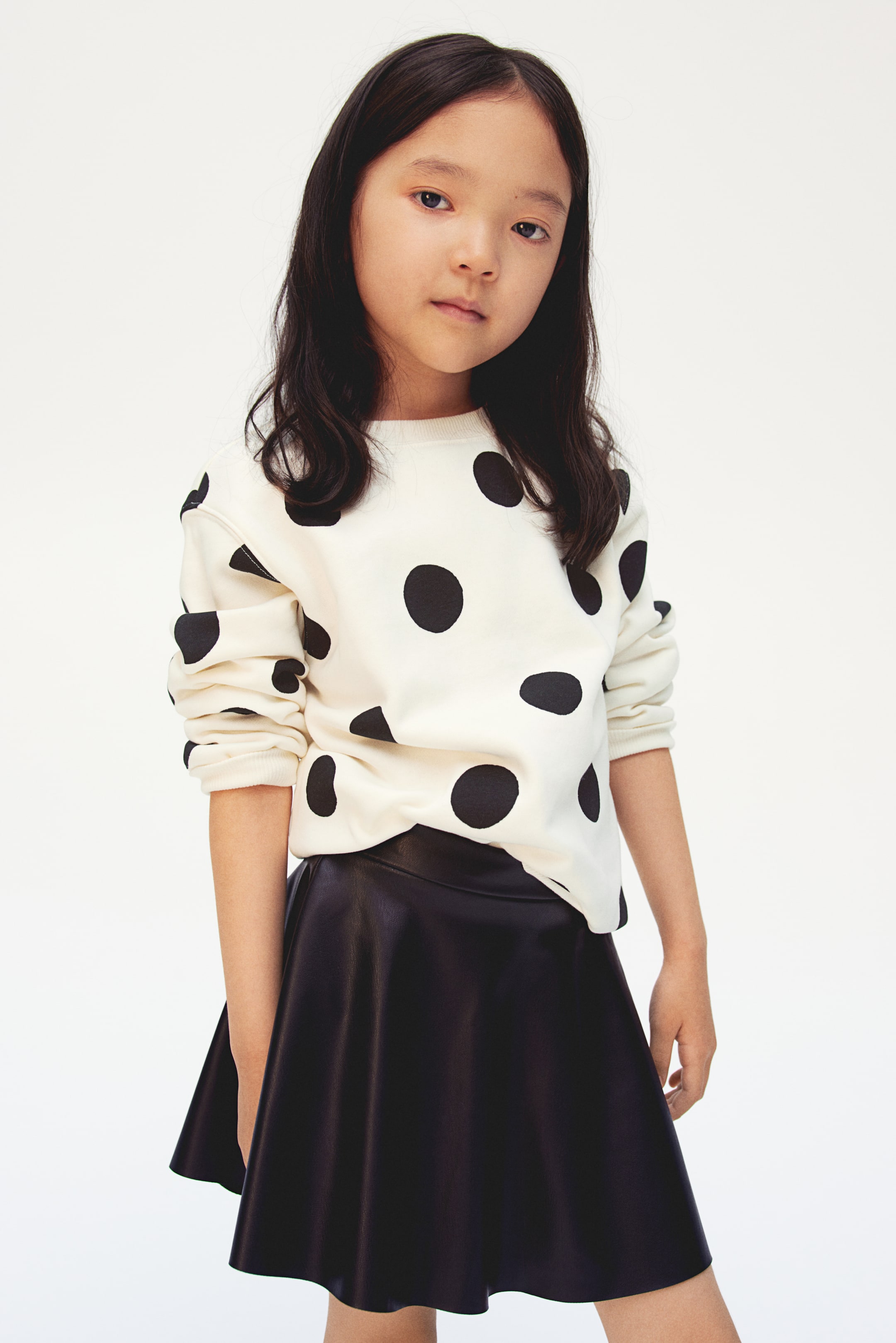 Sweatshirt - White/Spotted - Kids | H&M GB 1