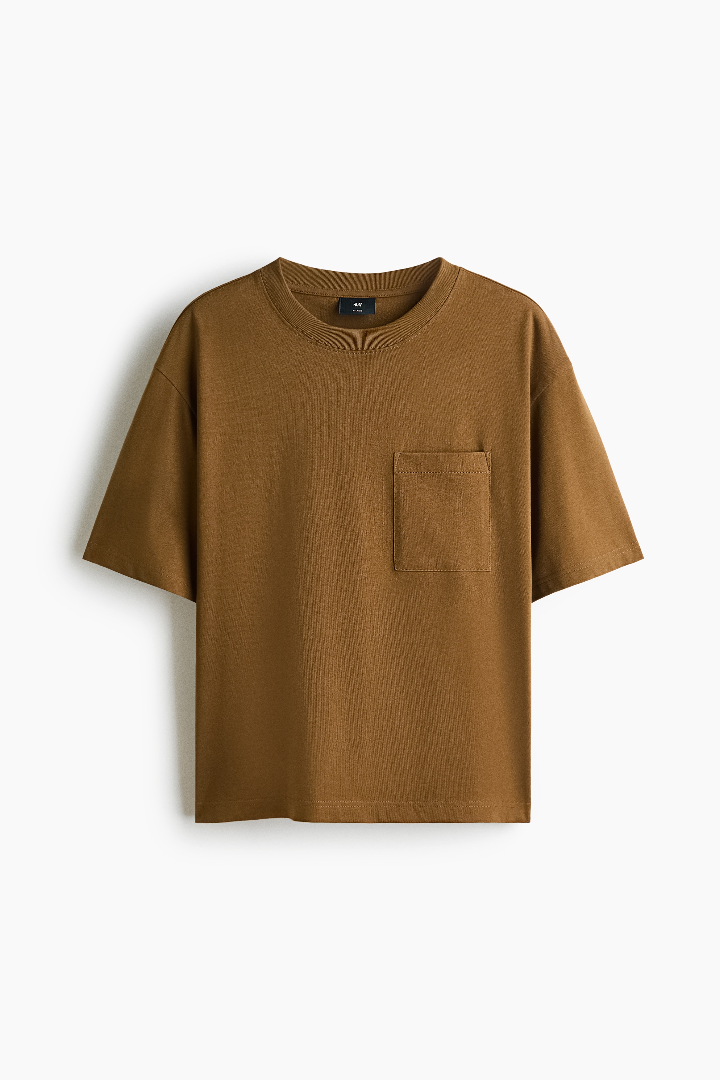 Relaxed Fit Cotton T-shirt - Dark beige/Cream