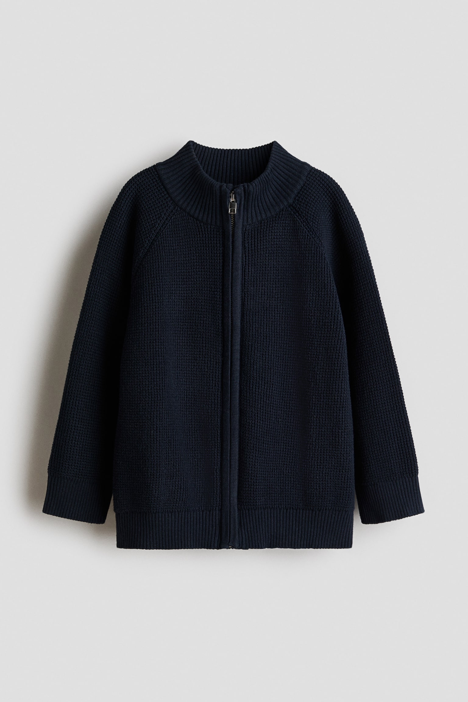 Cotton zip-through cardigan - Navy blue/Khaki green - 2