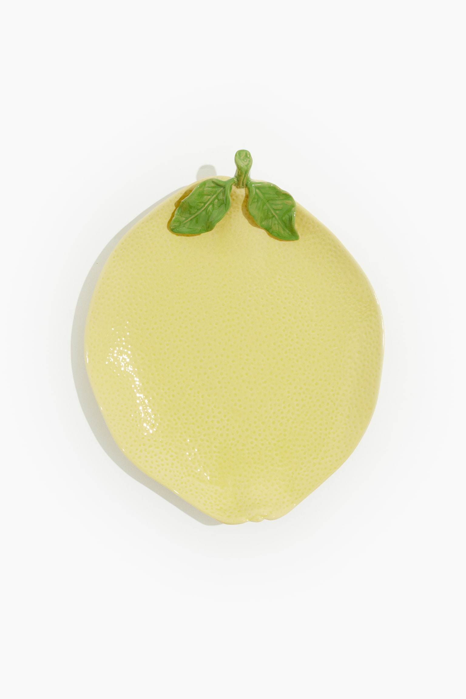 Lemon-shaped stoneware serving plate - Yellow - 1