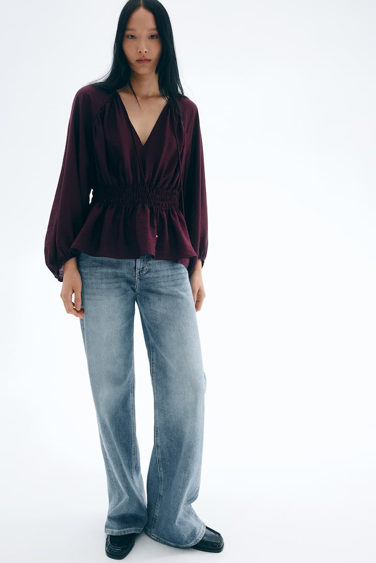 Blusa com franzido smock