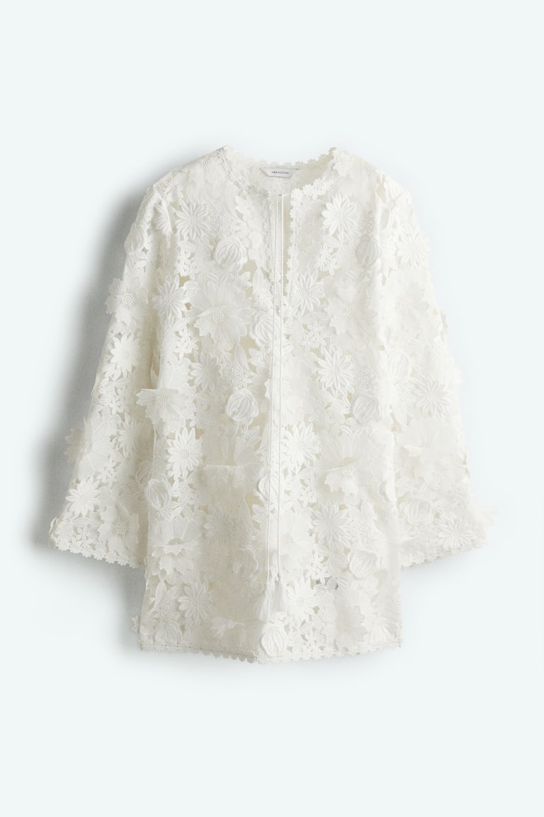 フローラルモチーフ レースワンピース - ホワイト - レディース | H&M JP