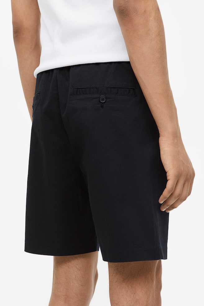 Shorts in cotone Regular Fit - Nero/Bianco - 4
