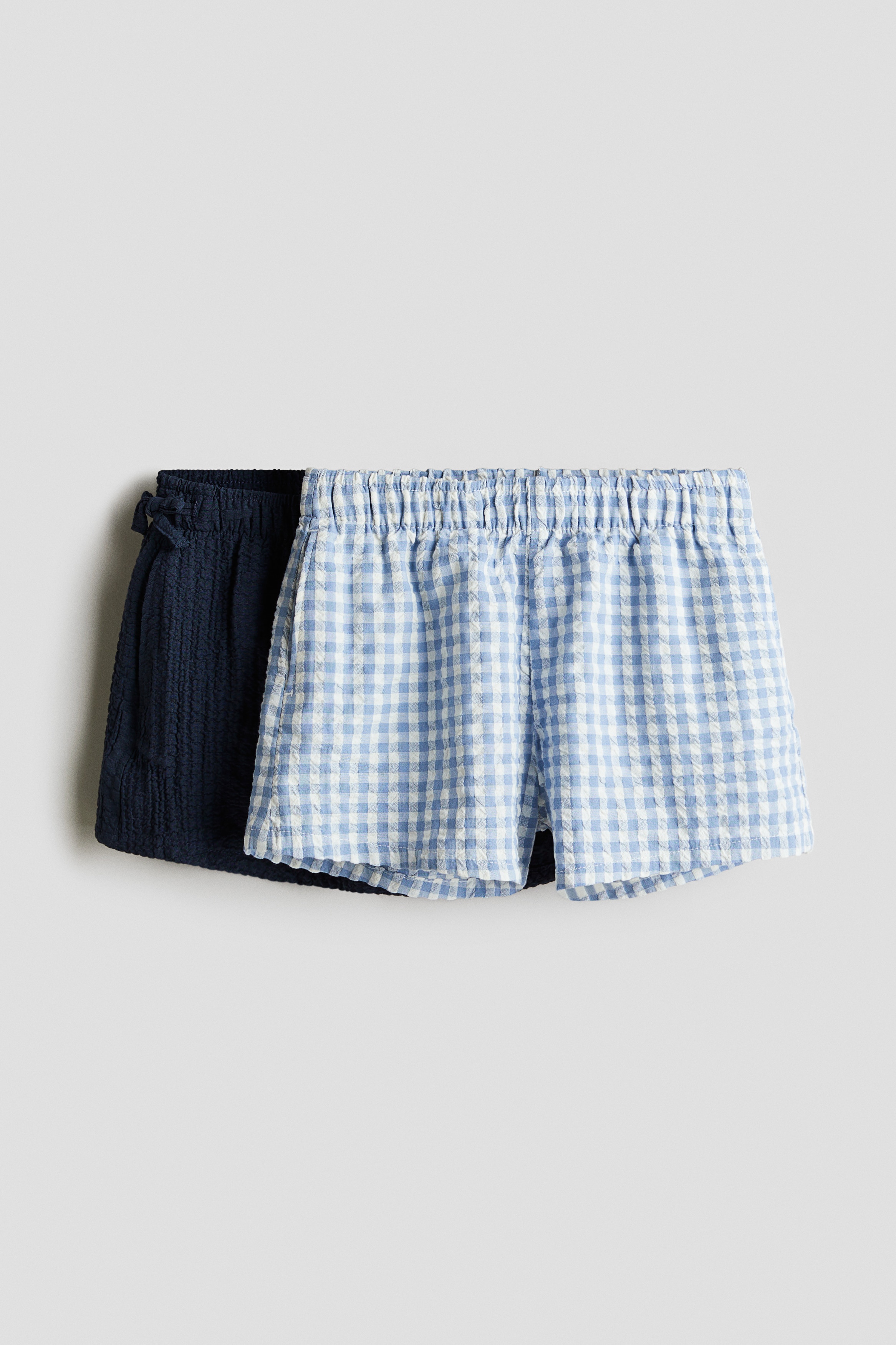 2-pack shorts - Navy blue/gingham check/Khaki green/floral