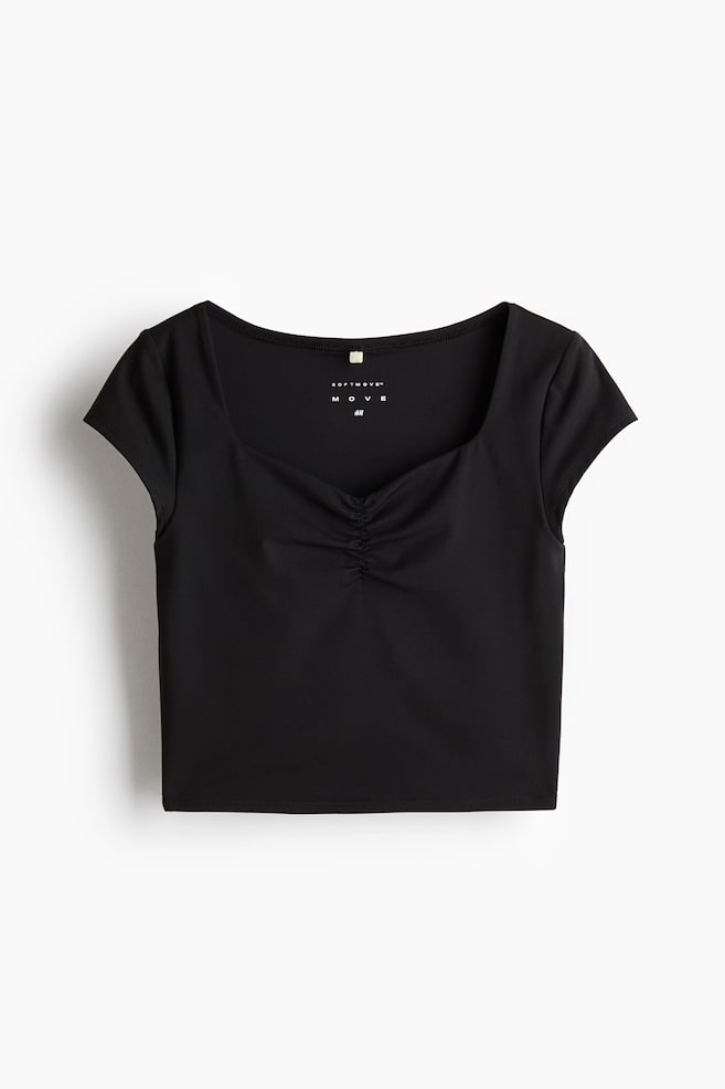 Camisola de desporto curta com SoftMove™ - Preto - 1