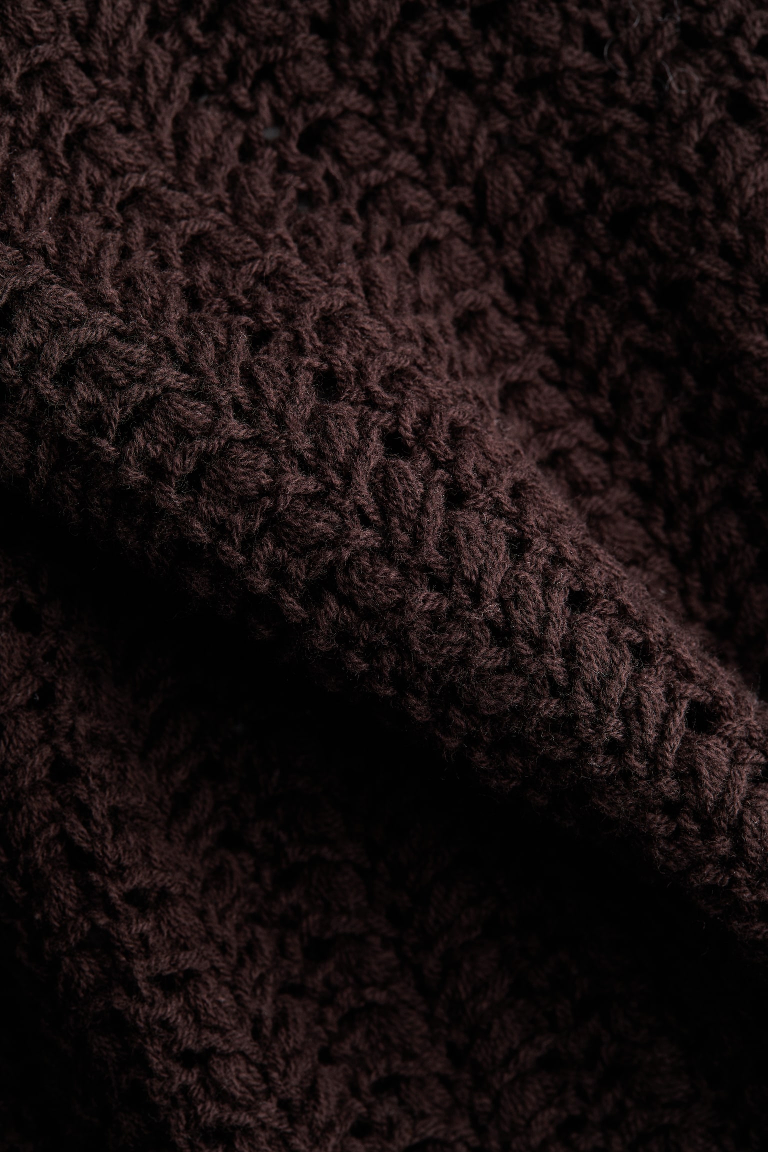 Crochet-look beach skirt - Dark brown - 2