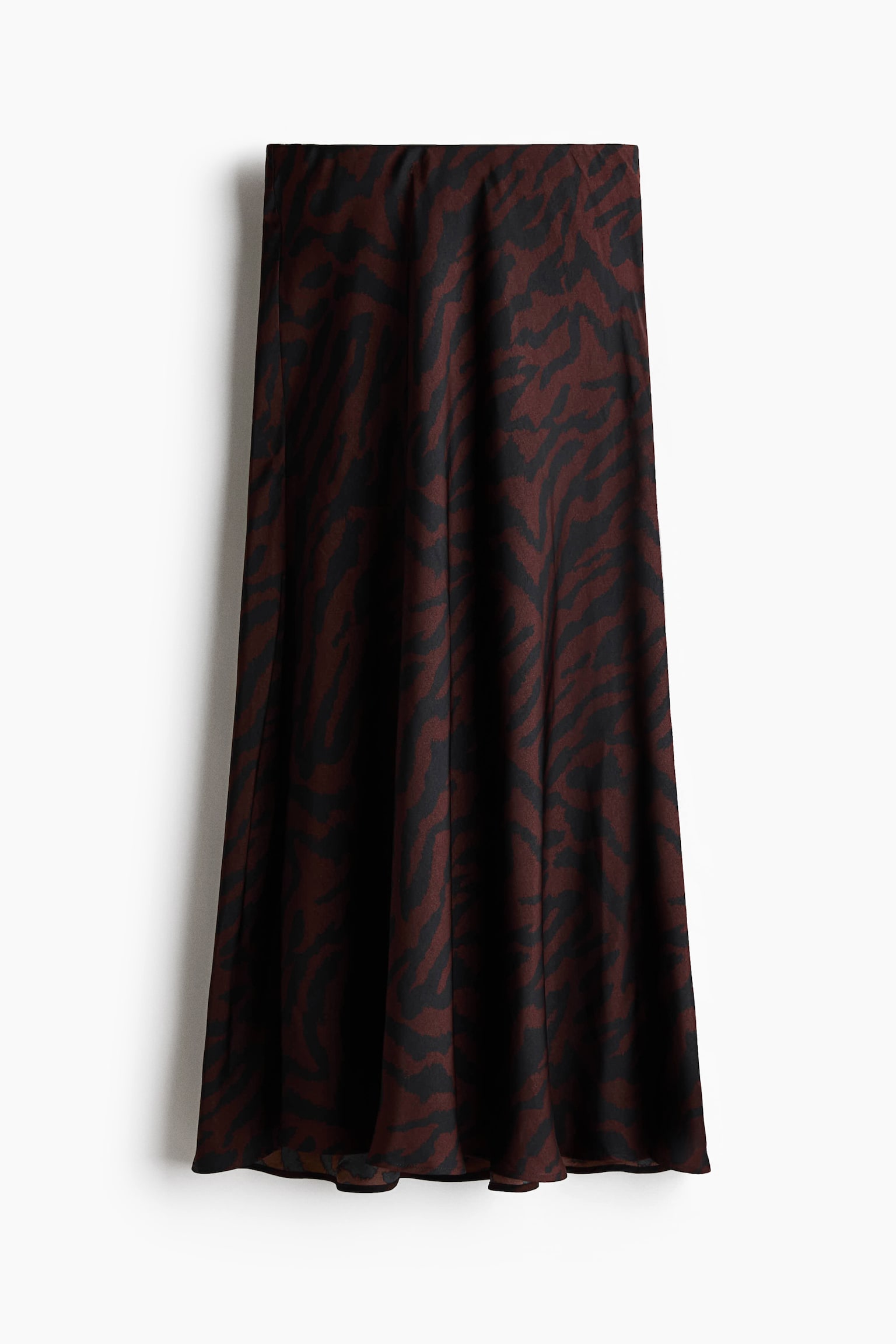 Maxi slip skirt-Dark brown/Zebra print - 2