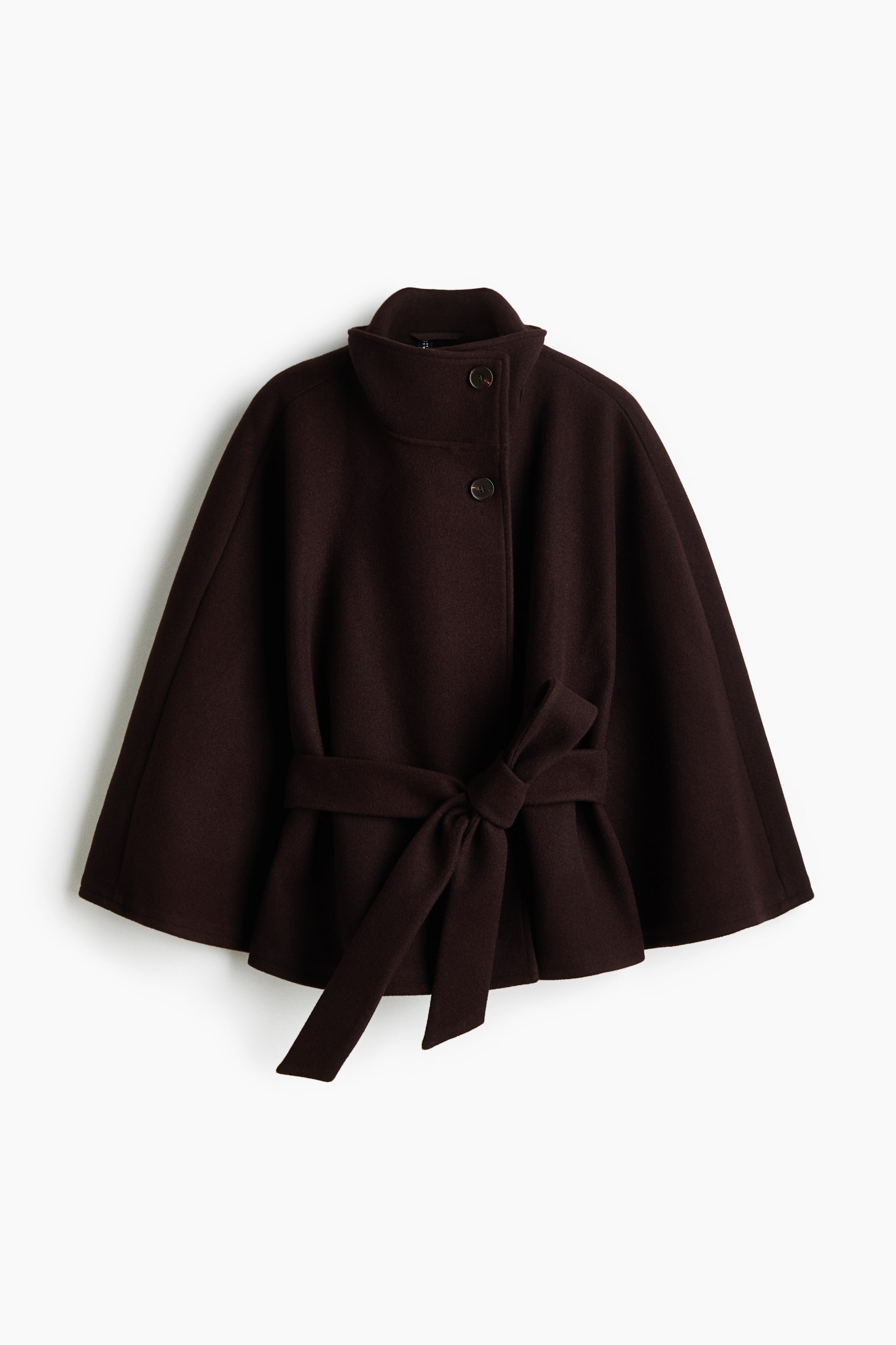 View larger image: Belted cape coat - Dark brown - Ladies | H&M 6