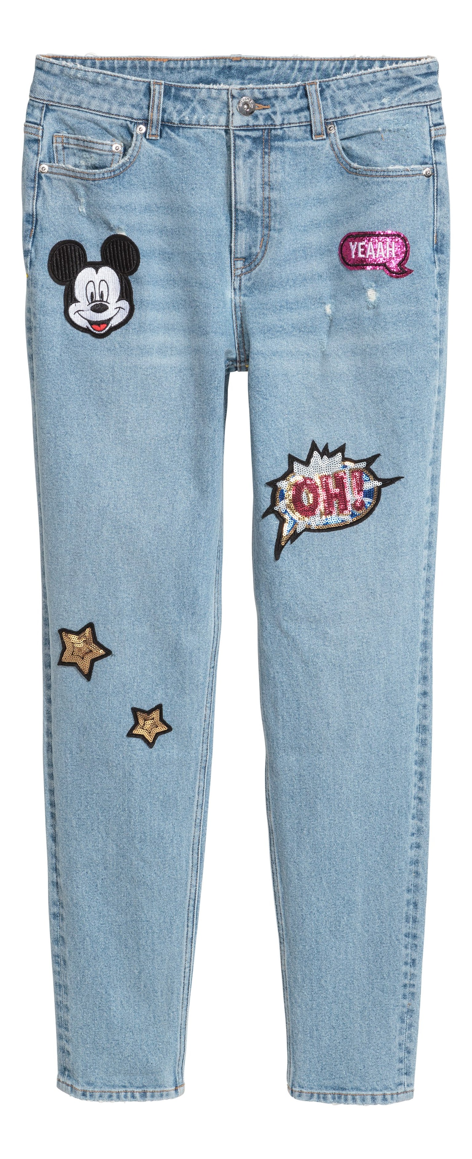 Boyfriend Low Jeans - Light denim blue/Mickey Mouse - 1