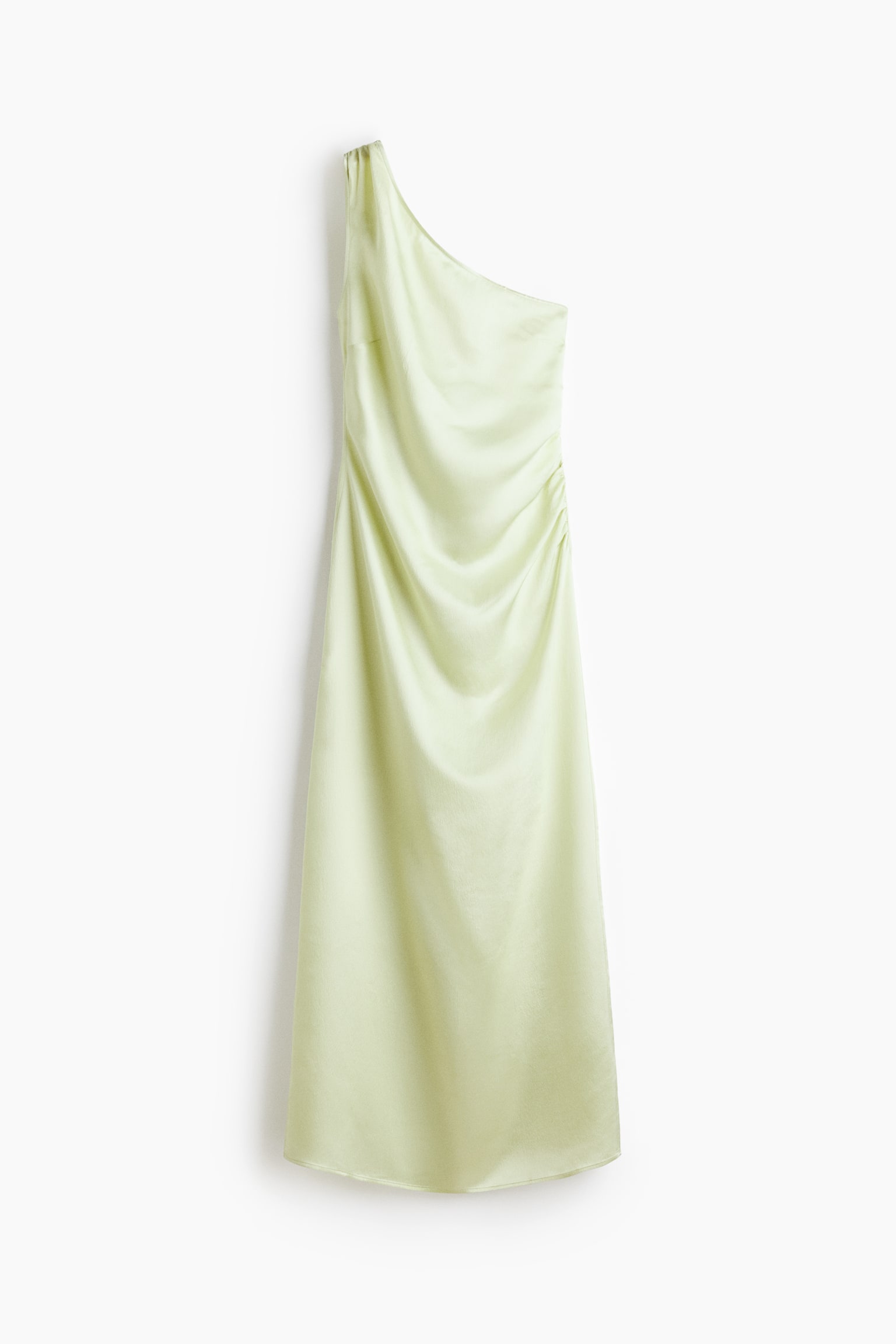 One-shoulder viscose dress - Pale green - 2