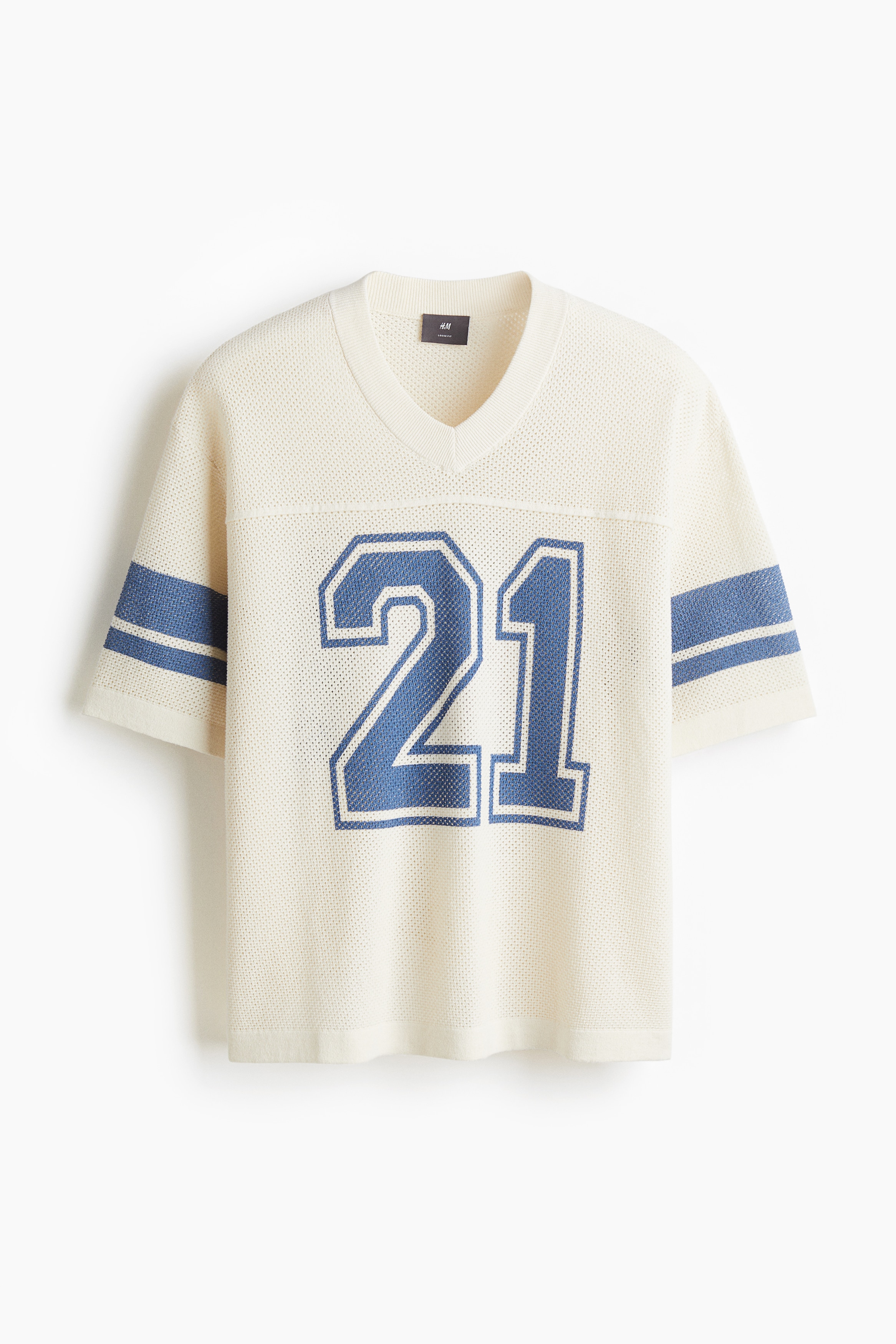 Loose Fit Hole-knit T-shirt - Cream/21