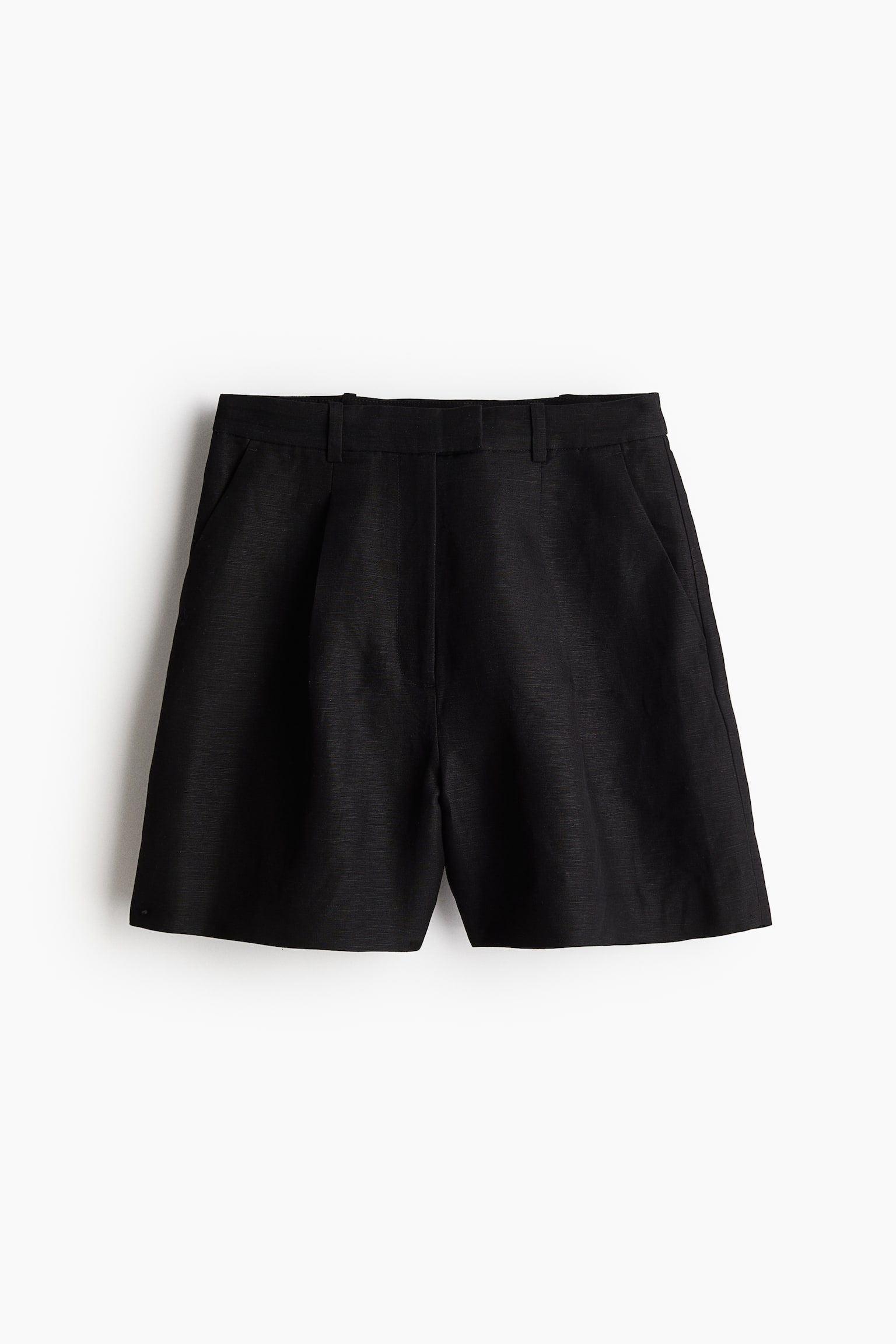 Linen Blend Shorts - Black/White/Dusty blue/Beige - 2