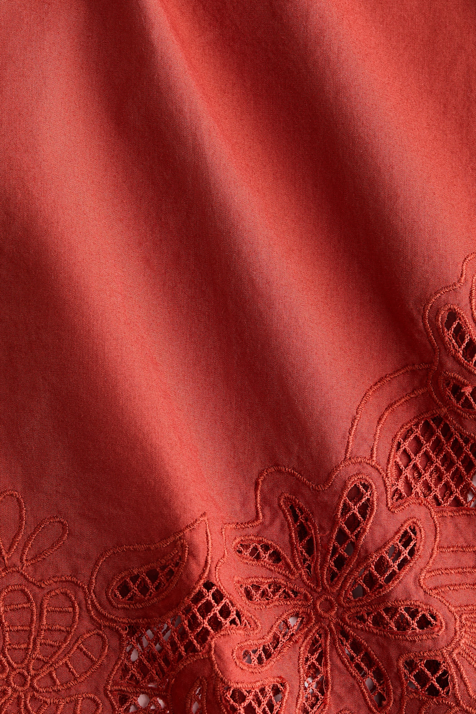 Pantalón corto con bordado inglés - Rojo - 5