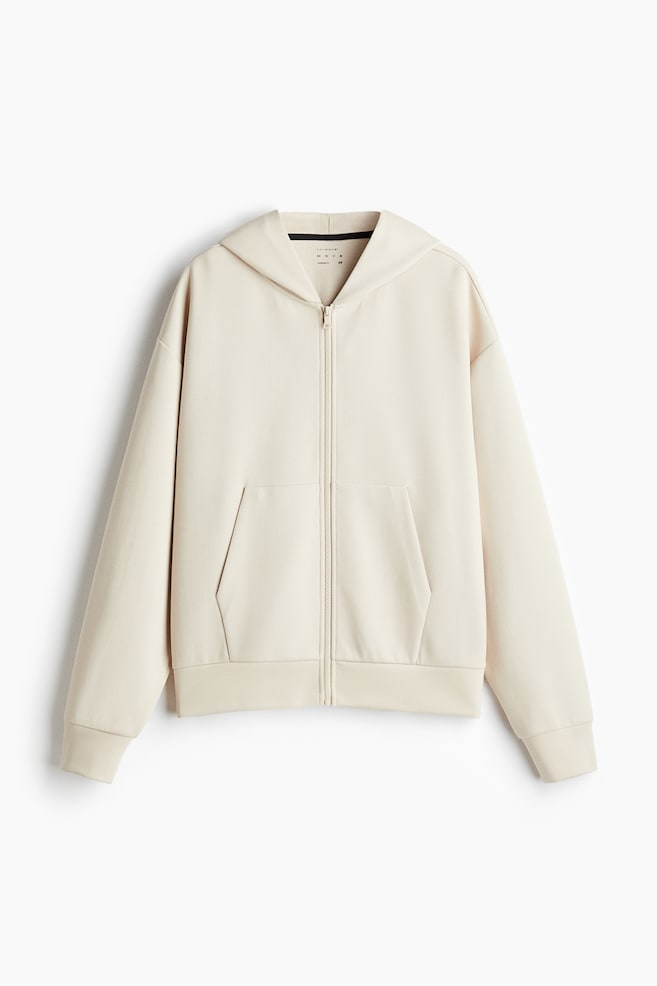 Oversized-Fit Hooded Jacket with DryMove™ - Light beige/Dark gray - 1