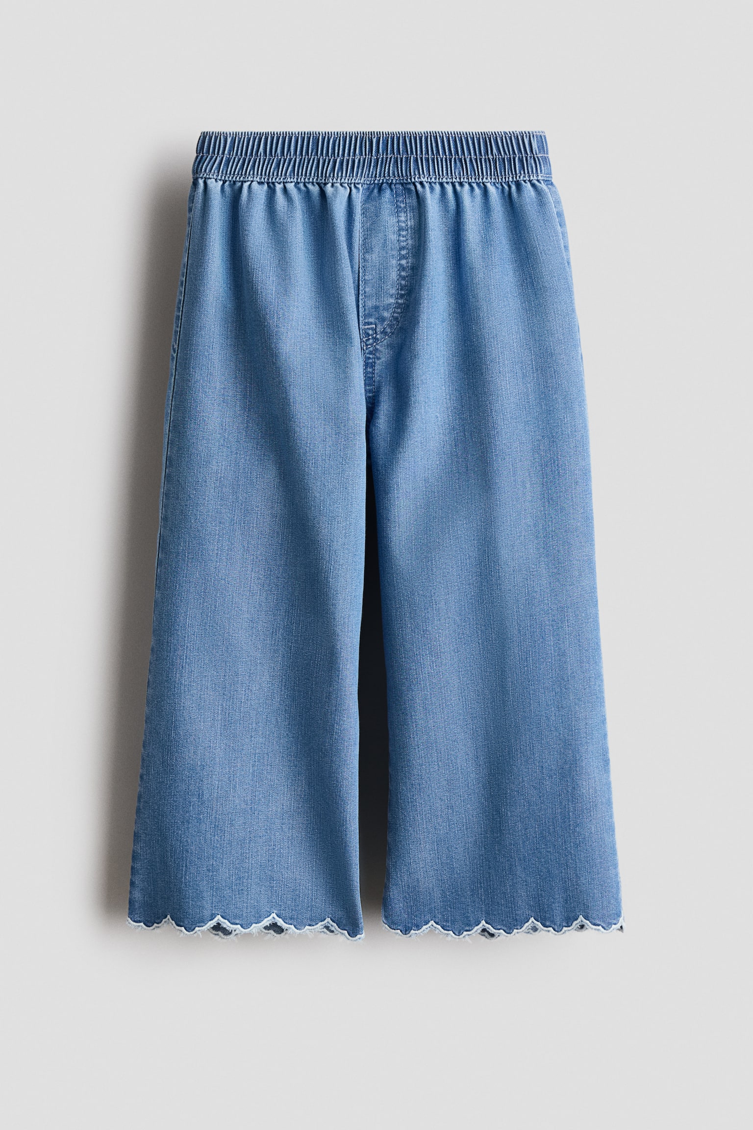 スカラップデニムジョガーパンツ - ライトデニムブルー/デニムブルー