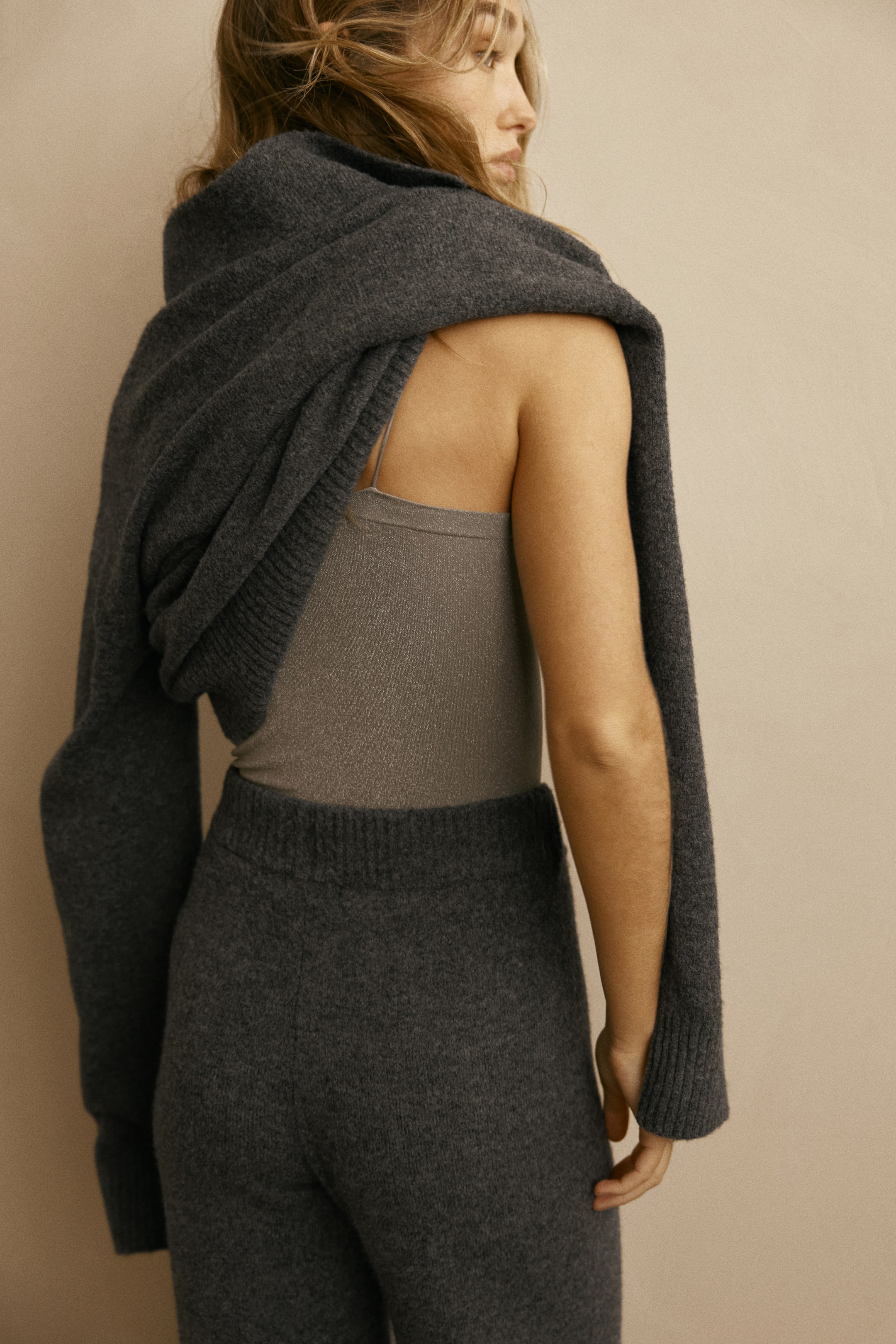 View larger image: Cable-knit polo jumper - Dark grey marl - Ladies | H&M GB 5