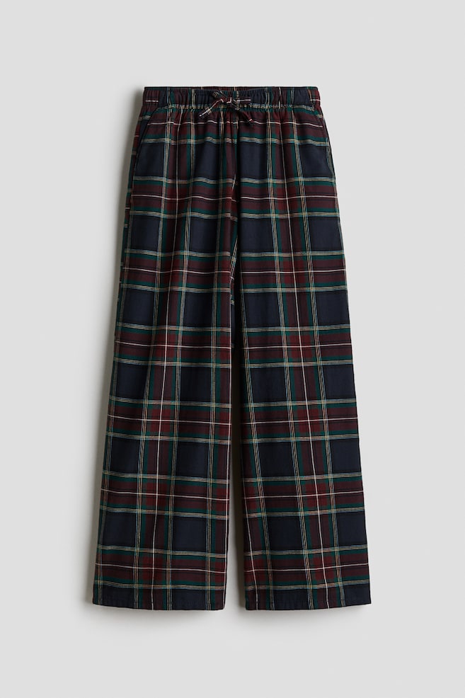 Cotton trousers - Dark blue/Checked/White/Checked - 1