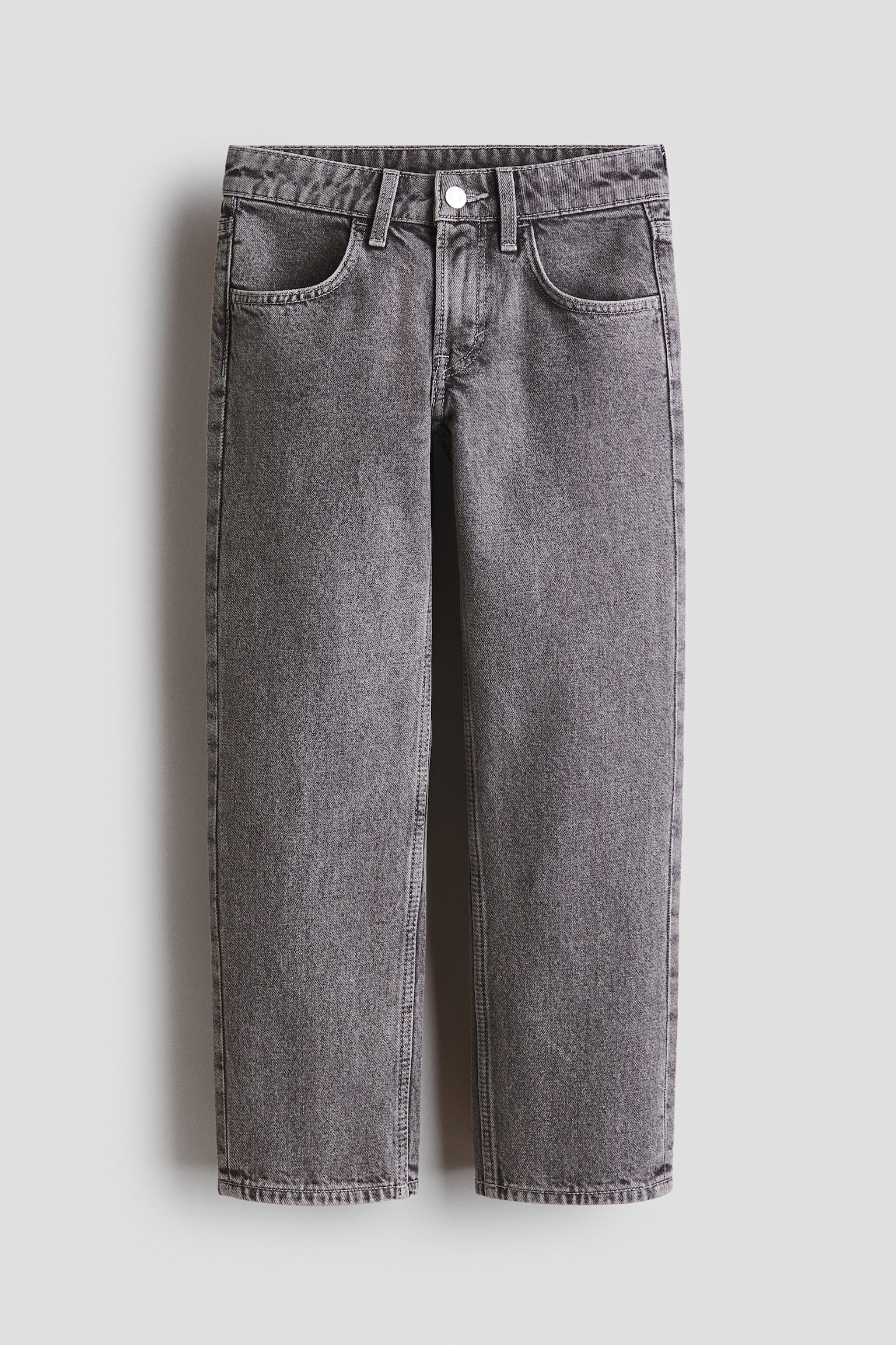Relaxed Fit Straight Leg Jeans - Denim grey