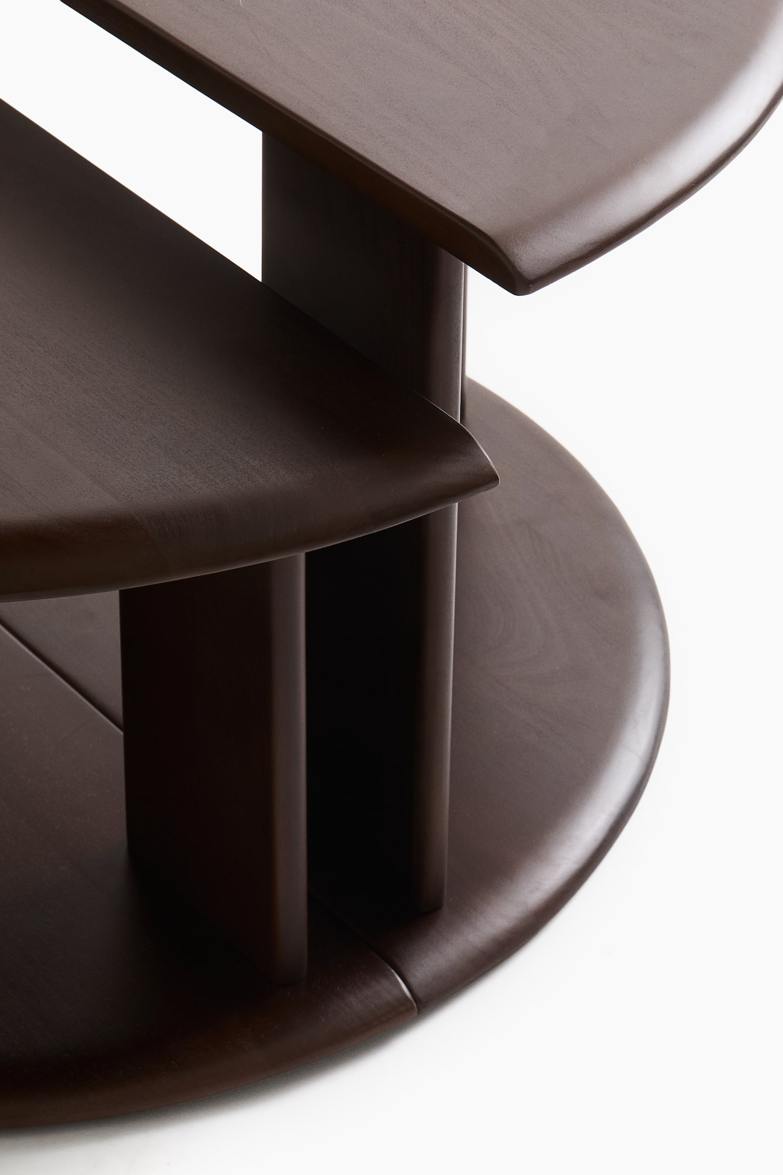 Σετ 2 τεμαχίων με ξύλινα τραπέζια σαλονιού - Καφέ/Ανοιχτό καφέ - 4