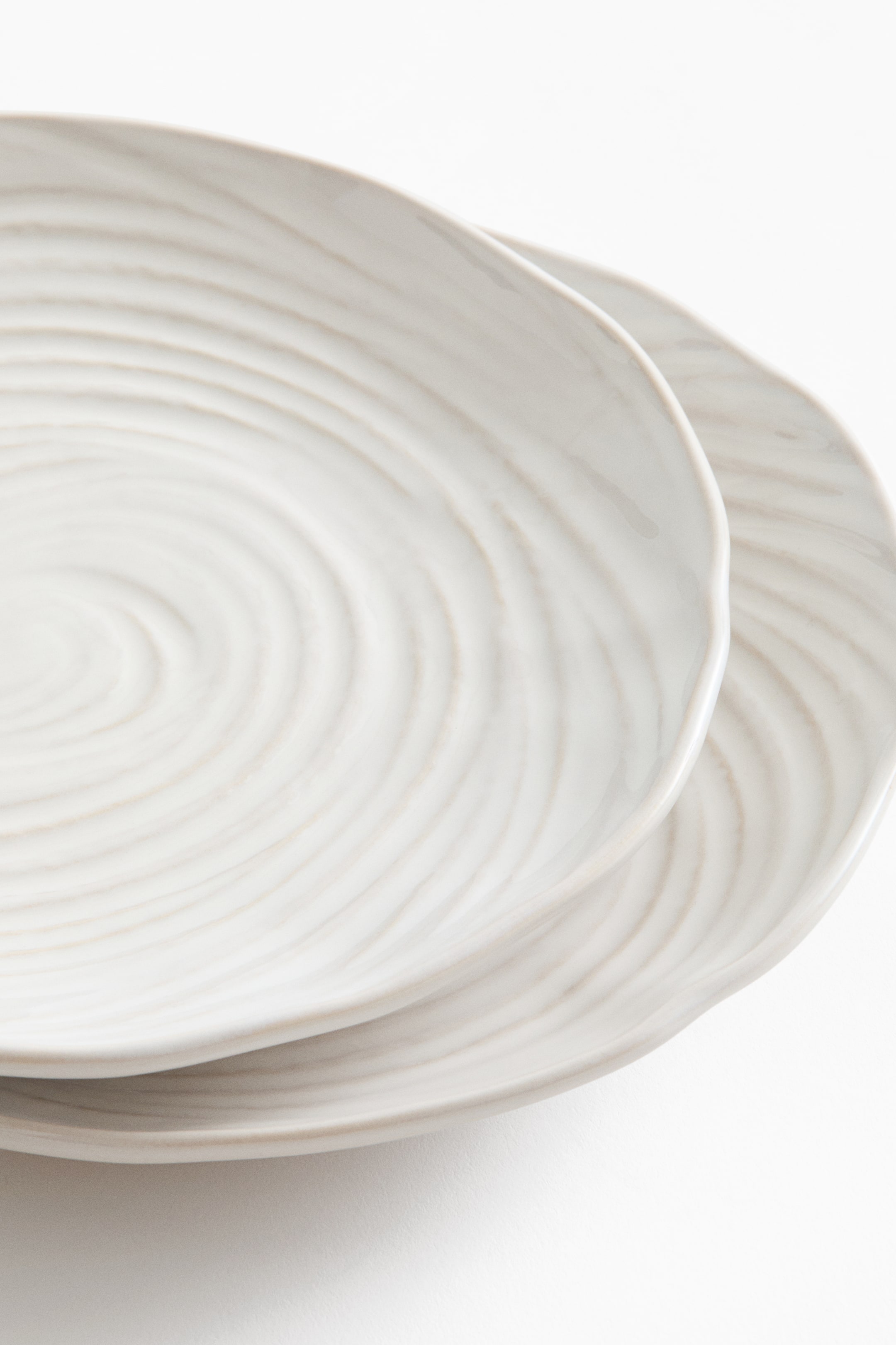 2-Pack Textured Stoneware Appetizer Plates