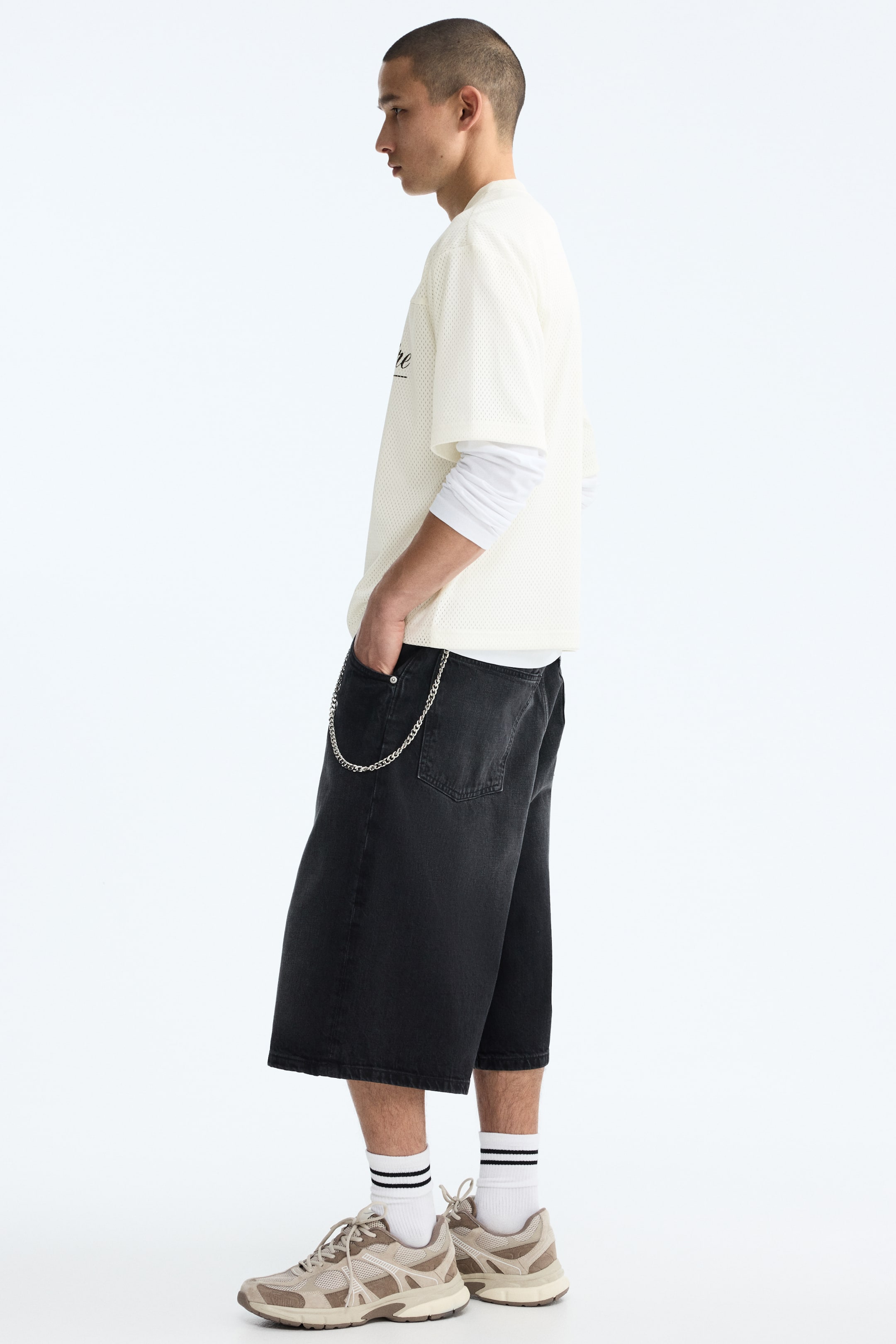 Oversized Printed Mesh T-Shirt