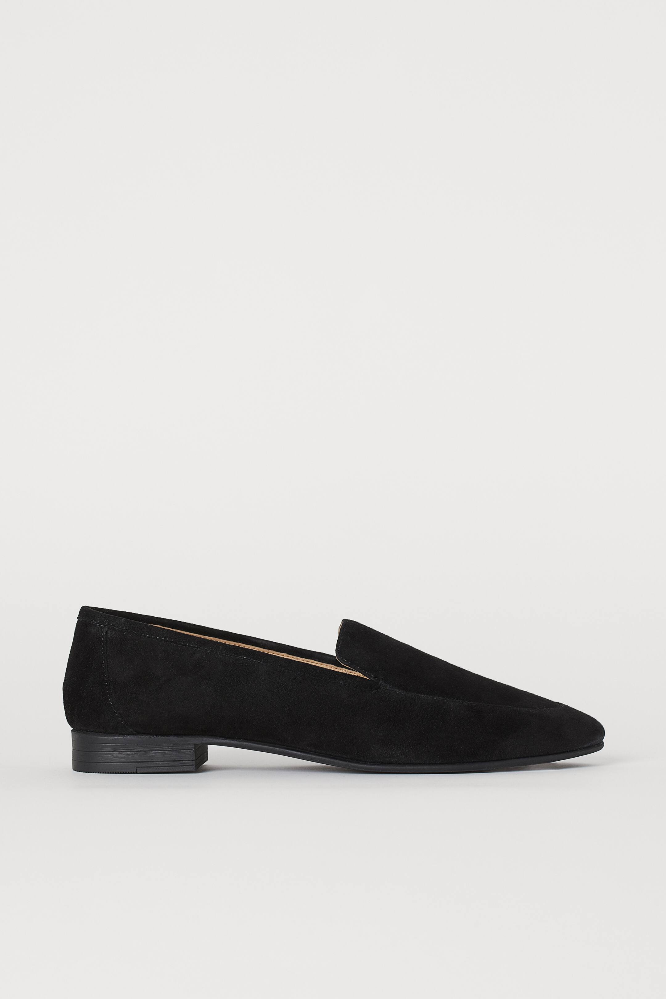 Suede loafers - Low heel - Black - Ladies | H&M GB