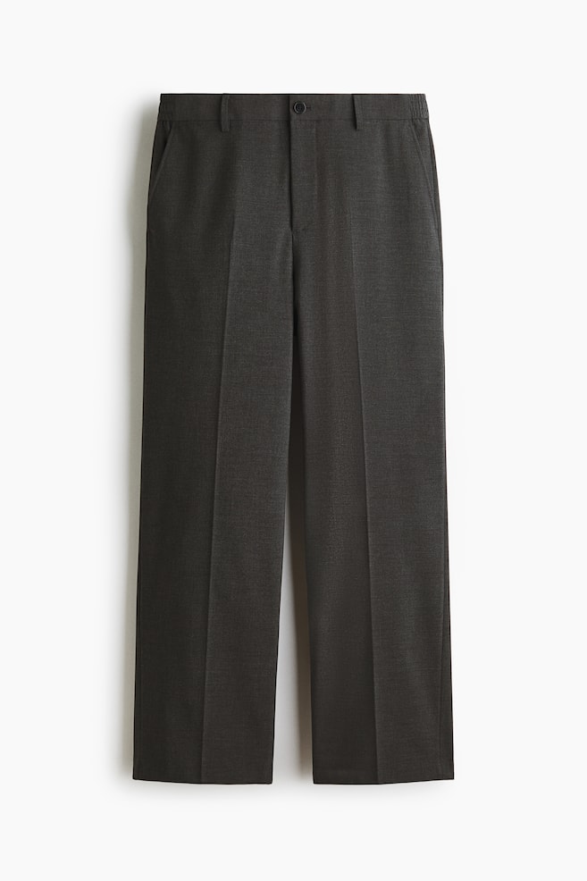 Relaxed Fit Trousers - Dark grey marl/Dark brown/Beige - 1