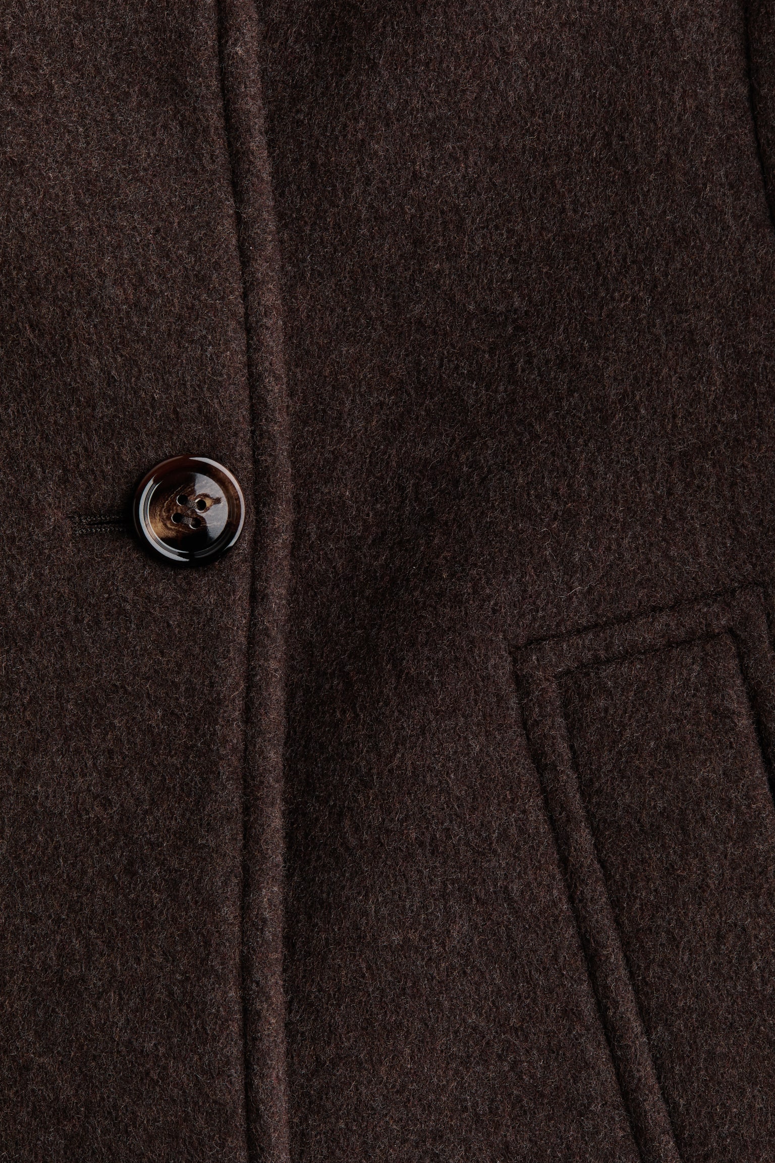 Женская куртка H&M Wool-Blend Chimney-Collar, цвет: Тёмный коричневый — фото 6