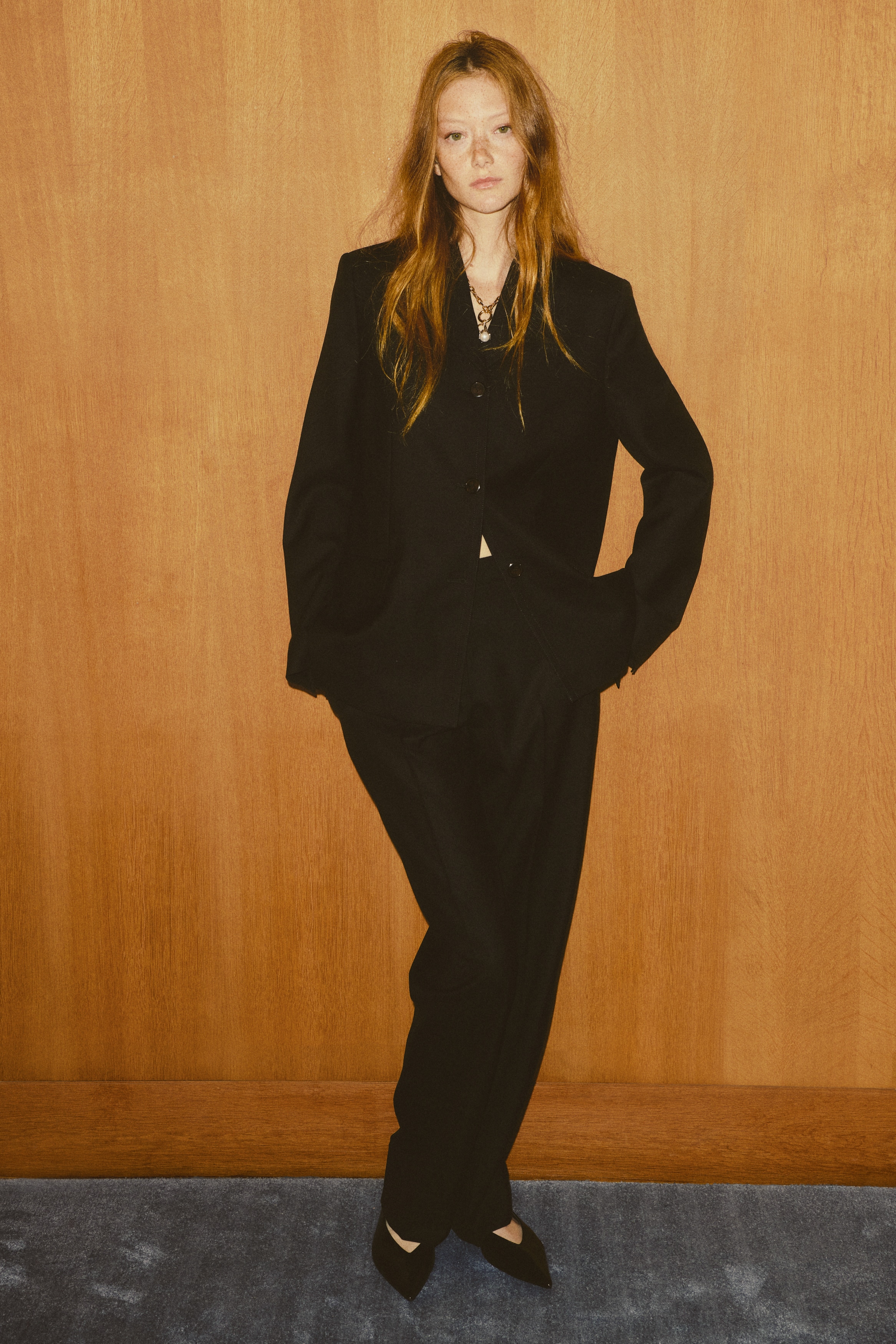 Tailored wool-blend trousers