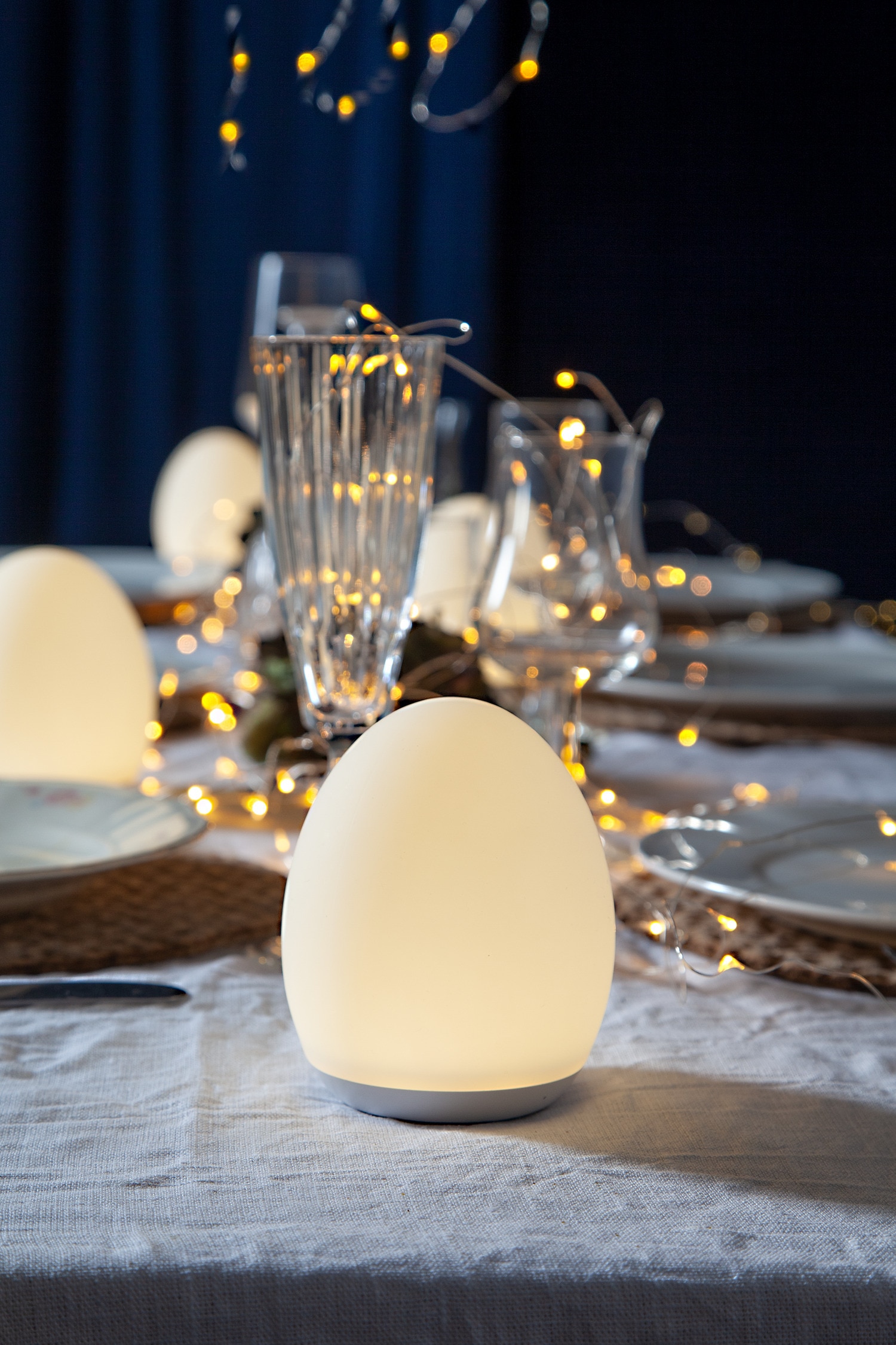 Oval Table Lamp Usb - Blanche