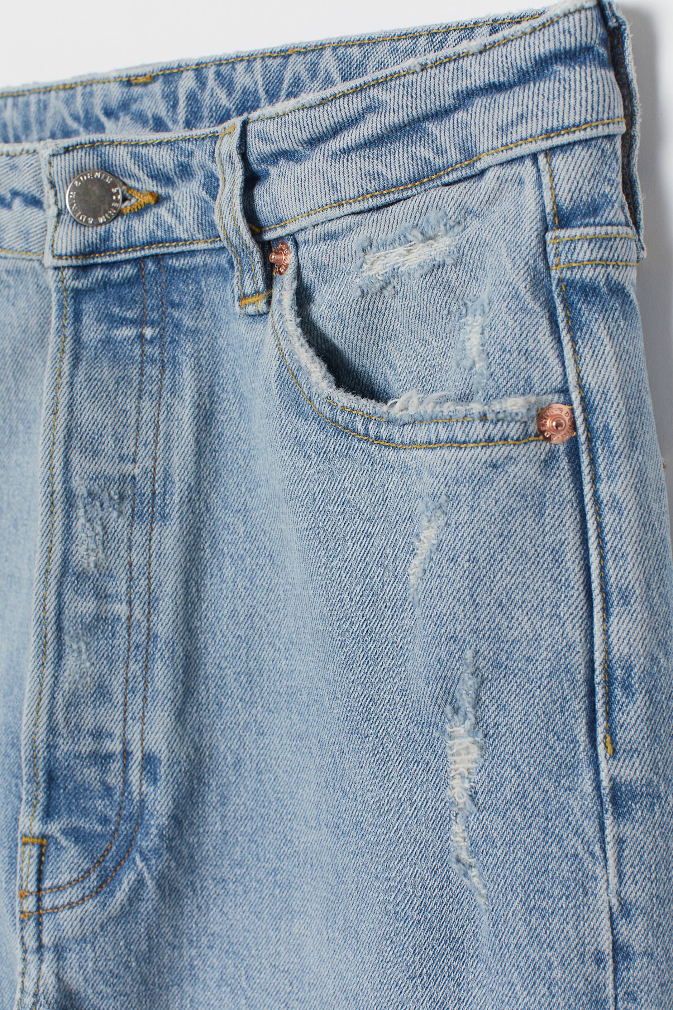 Vintage Straight High Jeans - High waist - Ankle length - Light denim ...