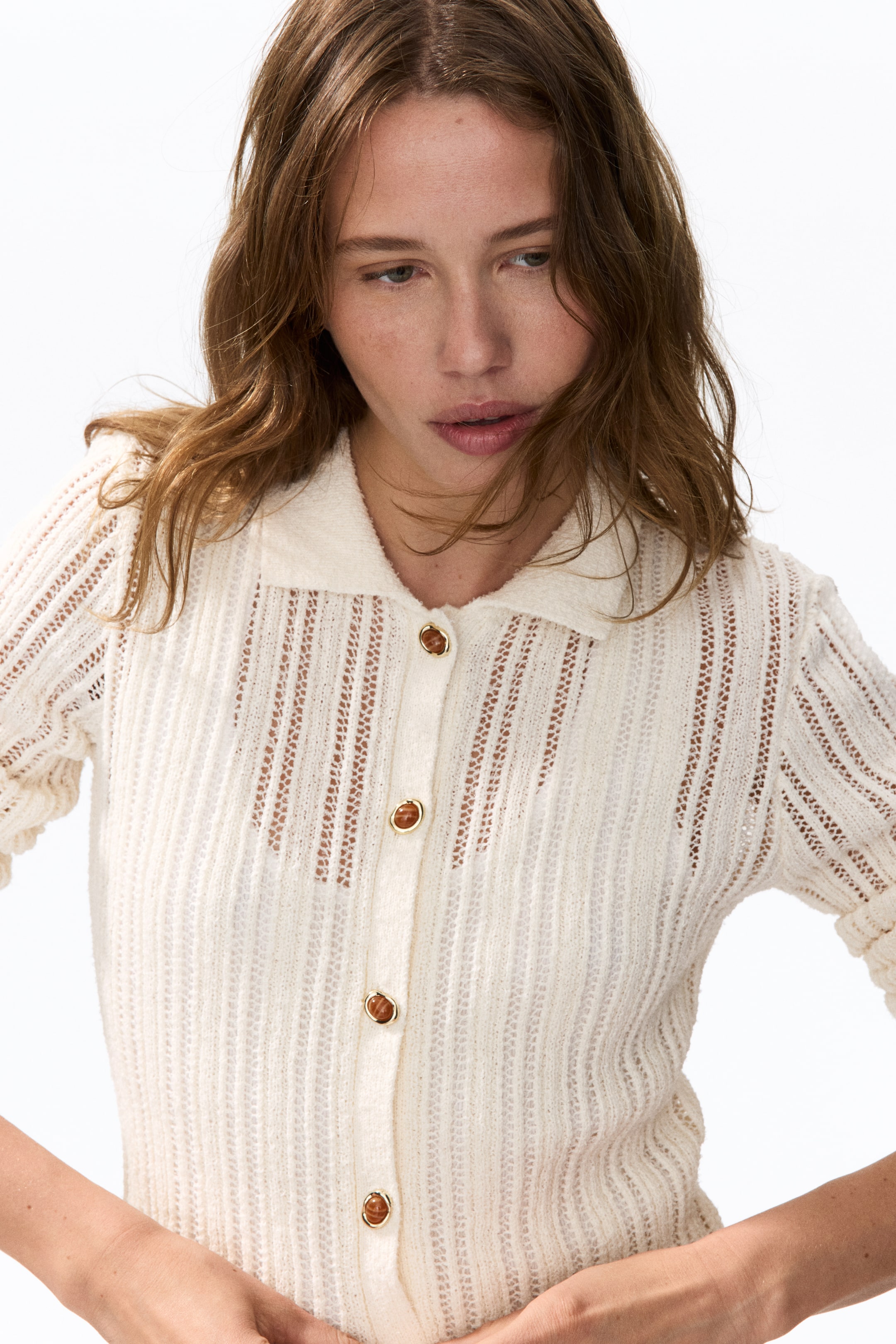Crochet-Look Shirt