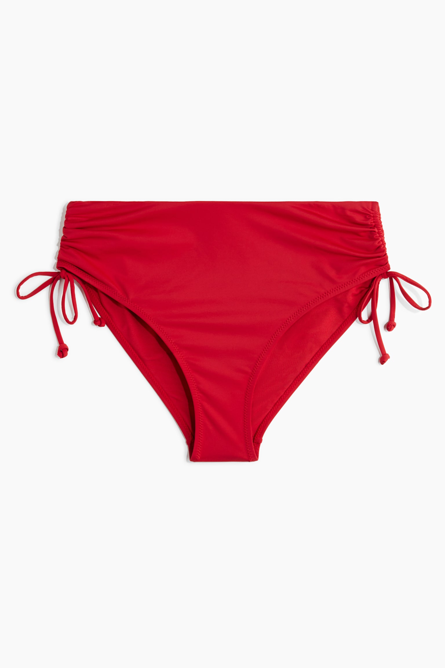 Drawstring Detail Bikini Bottoms - Red/Black/White - 2