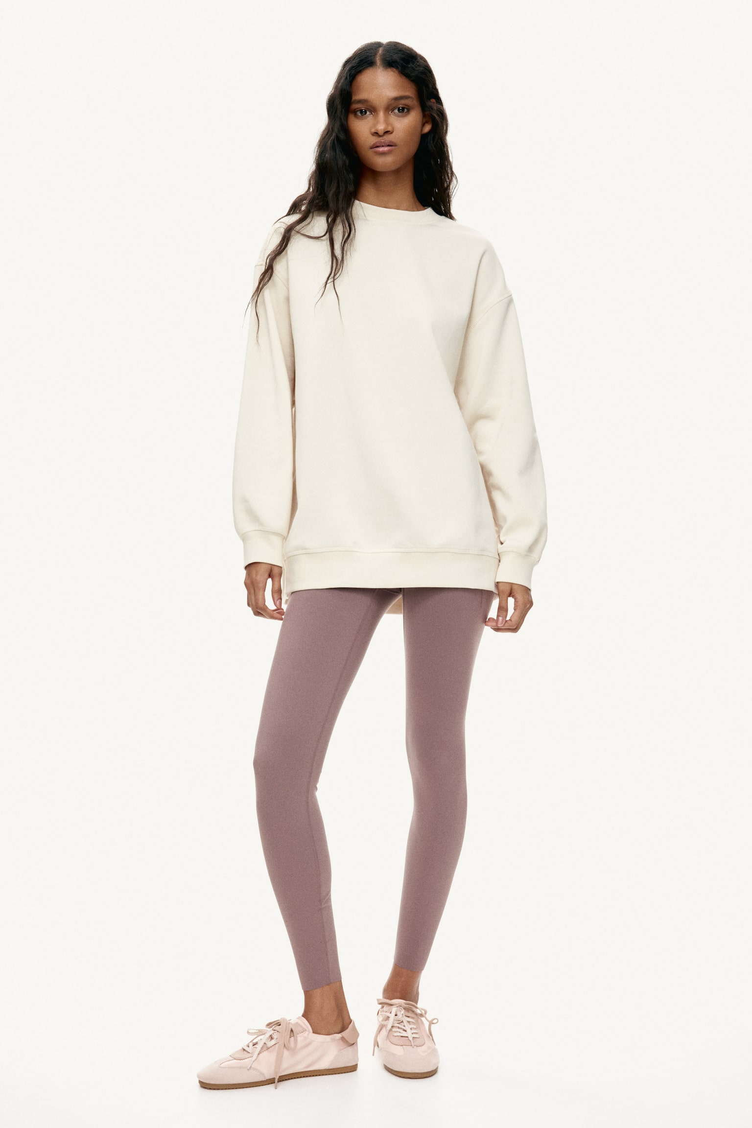 Oversized sweatshirt - Light beige/Light grey marl/Black - 6