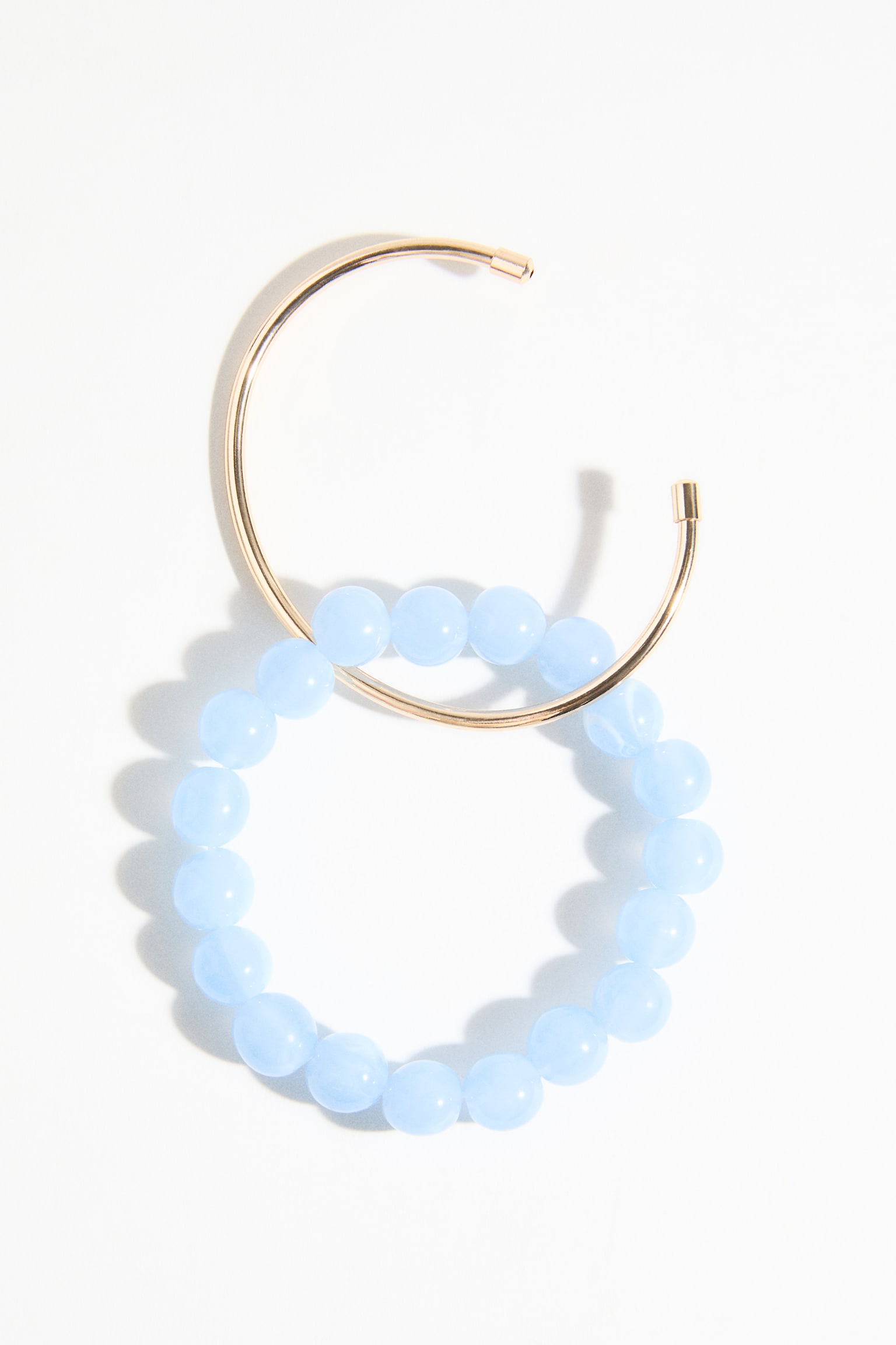 מארז 2 צמידים - תכלת/זהוב/חום כהה/זהוב - 1