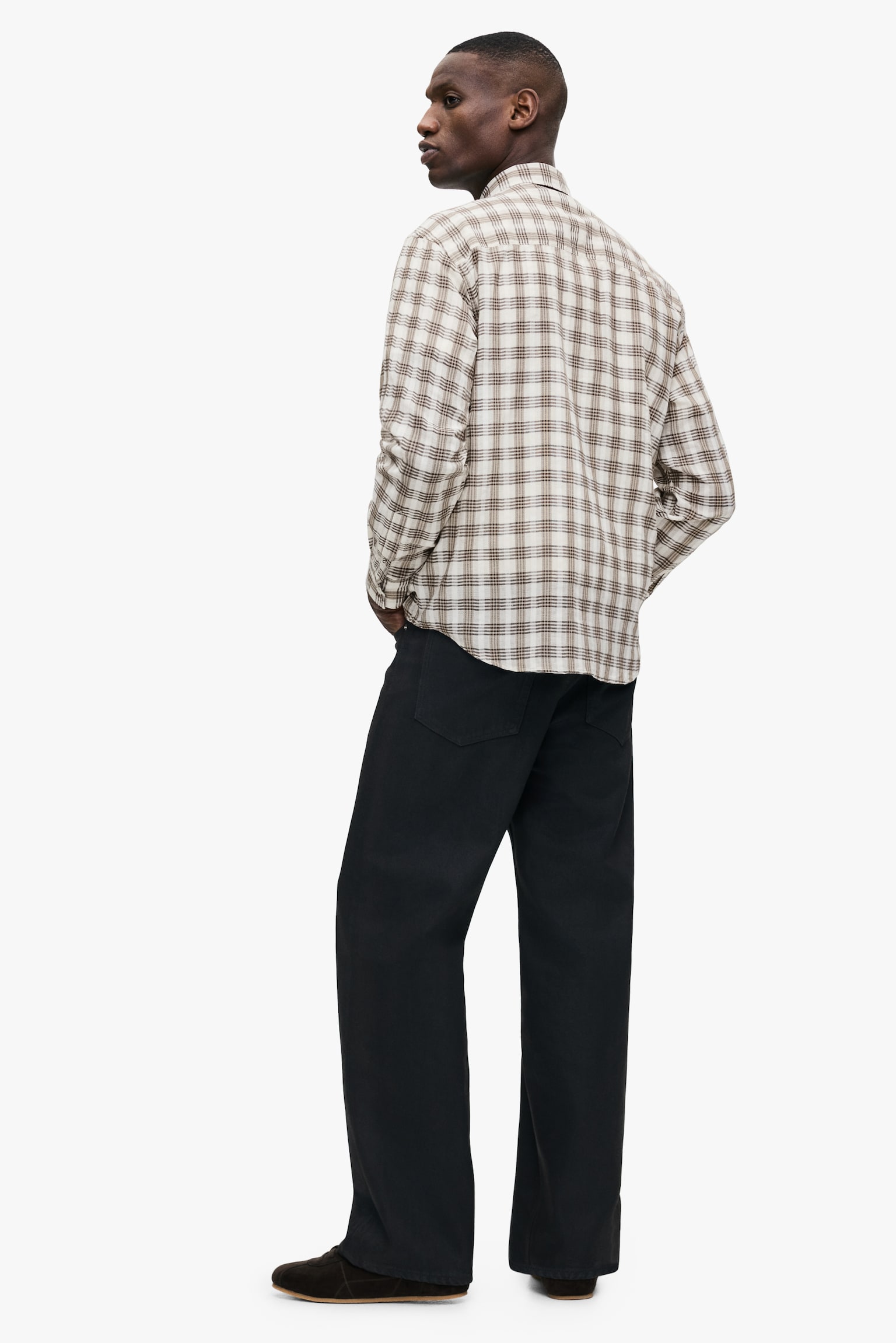 Relaxed Fit Cotton shirt - Beige claro/Cuadros/Beige claro/Cuadros - 6