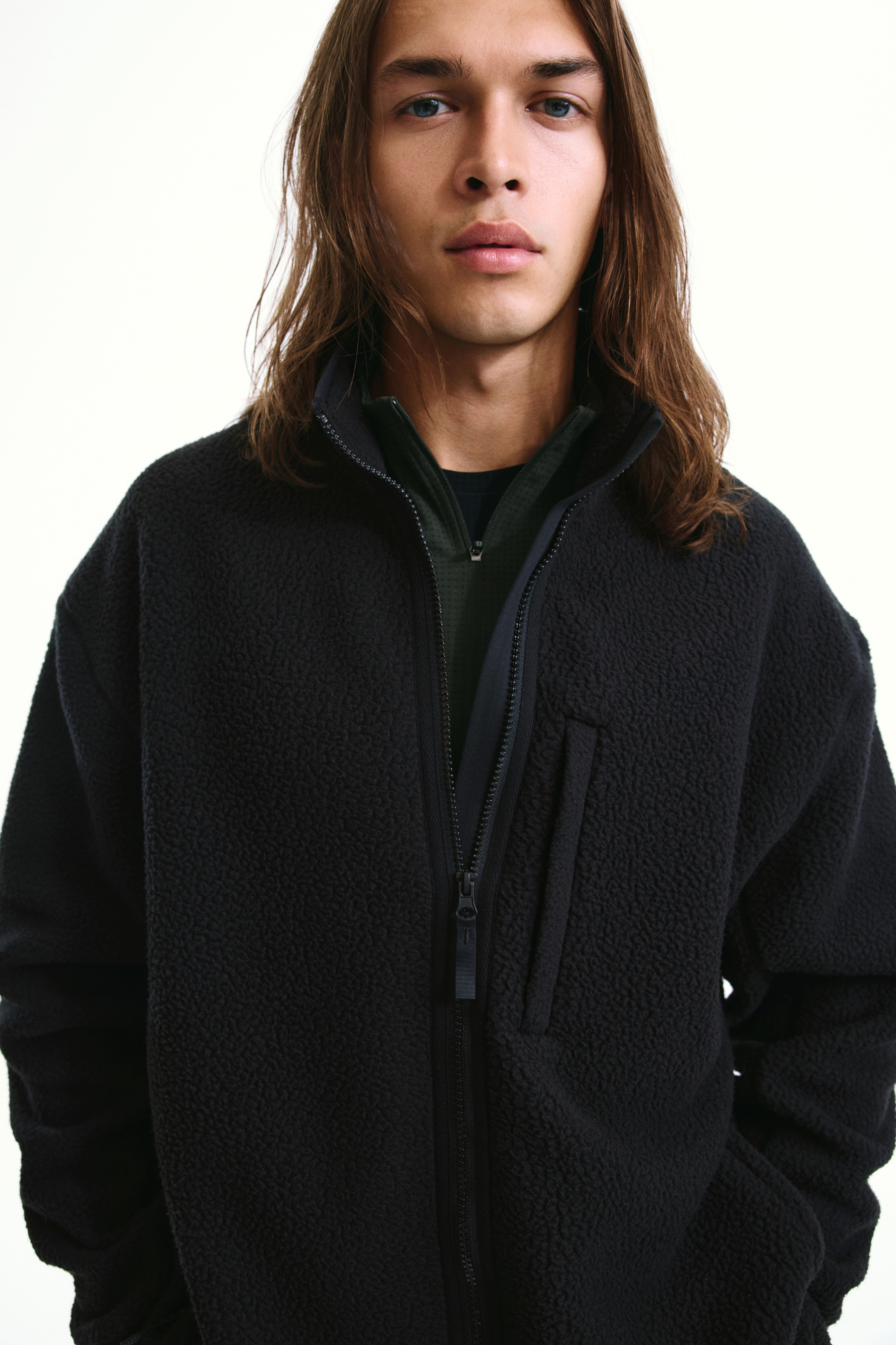 Regular-Fit Teddy Fleece Jacket