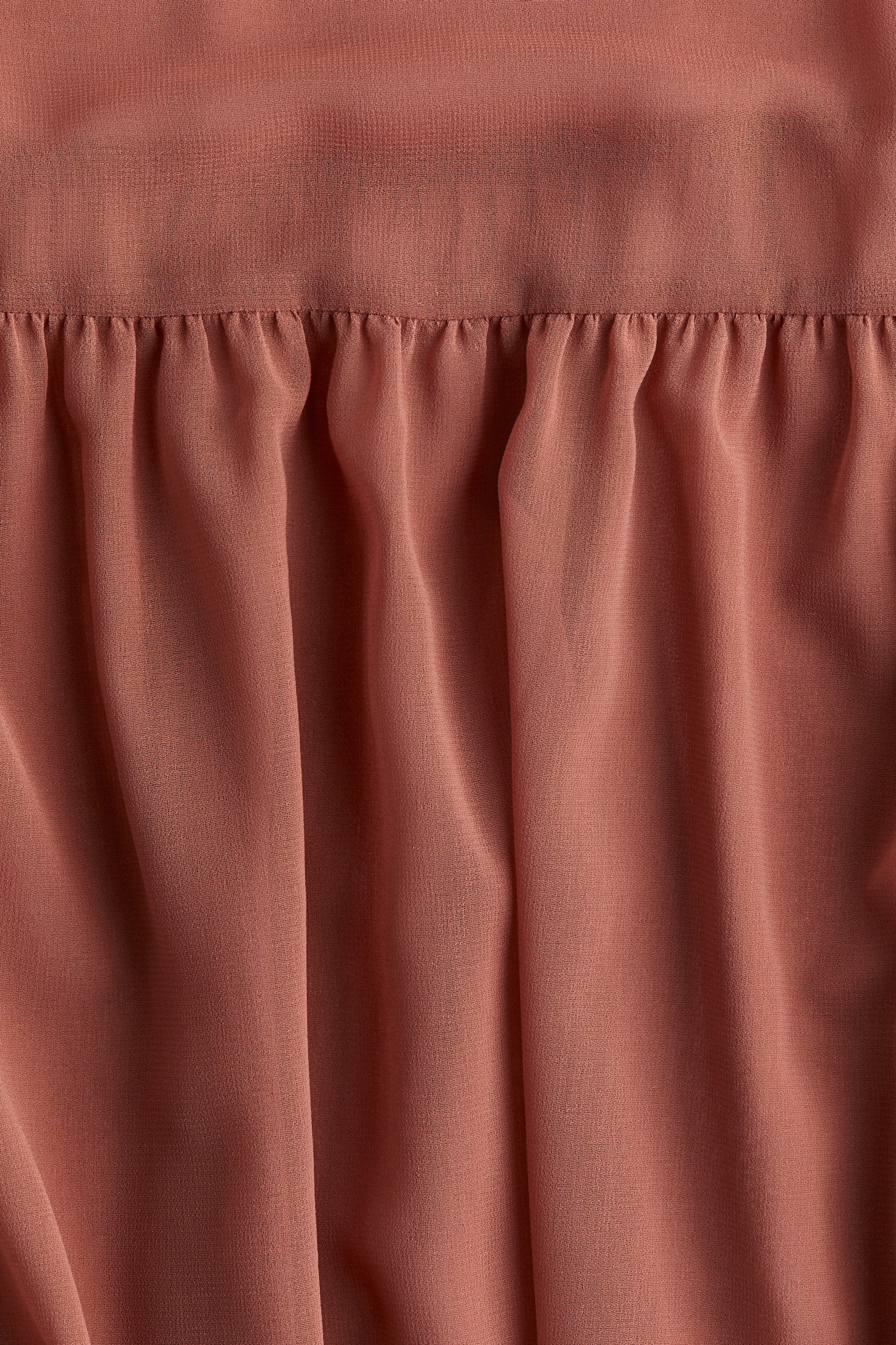 Women's Dusty red Balloon-Sleeved Chiffon Dress
