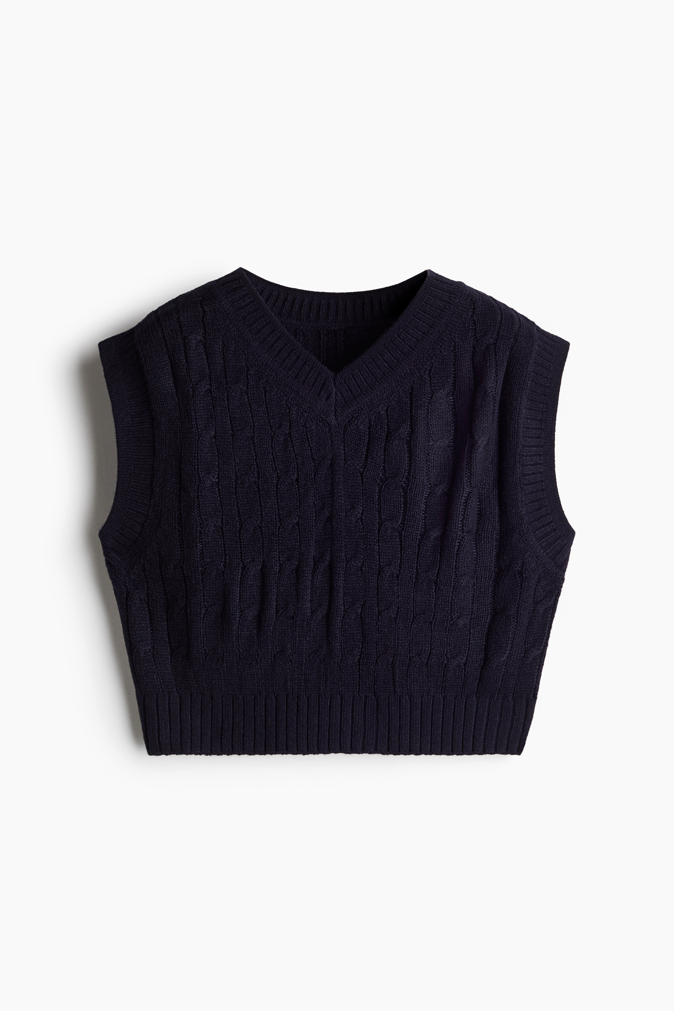 nagonstans アシンメトリー ケーブル ニット ベスト M ネイビー