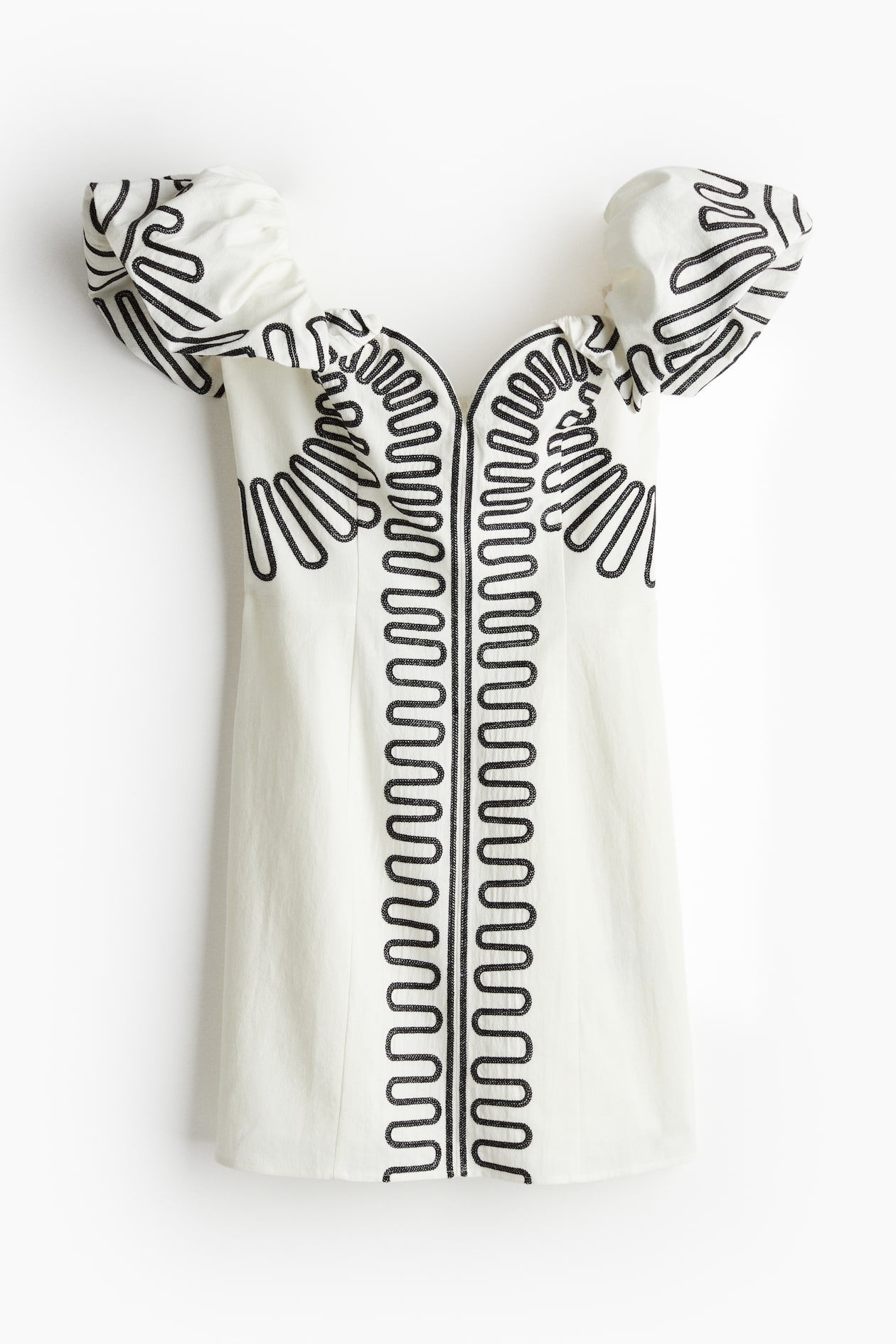 Women's White Linen-blend off-the-shoulder dress | H&M