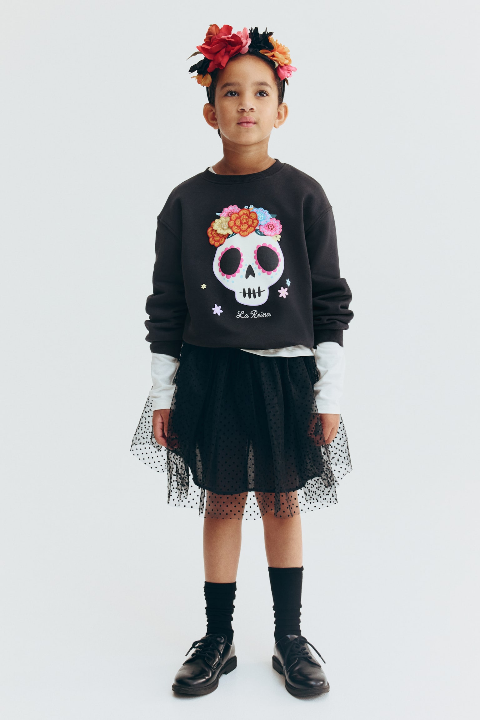 Детский свитшот H&M Brushed-Inside Sweatshirt with Printed Motif, цвет: Чёрный — фото 3