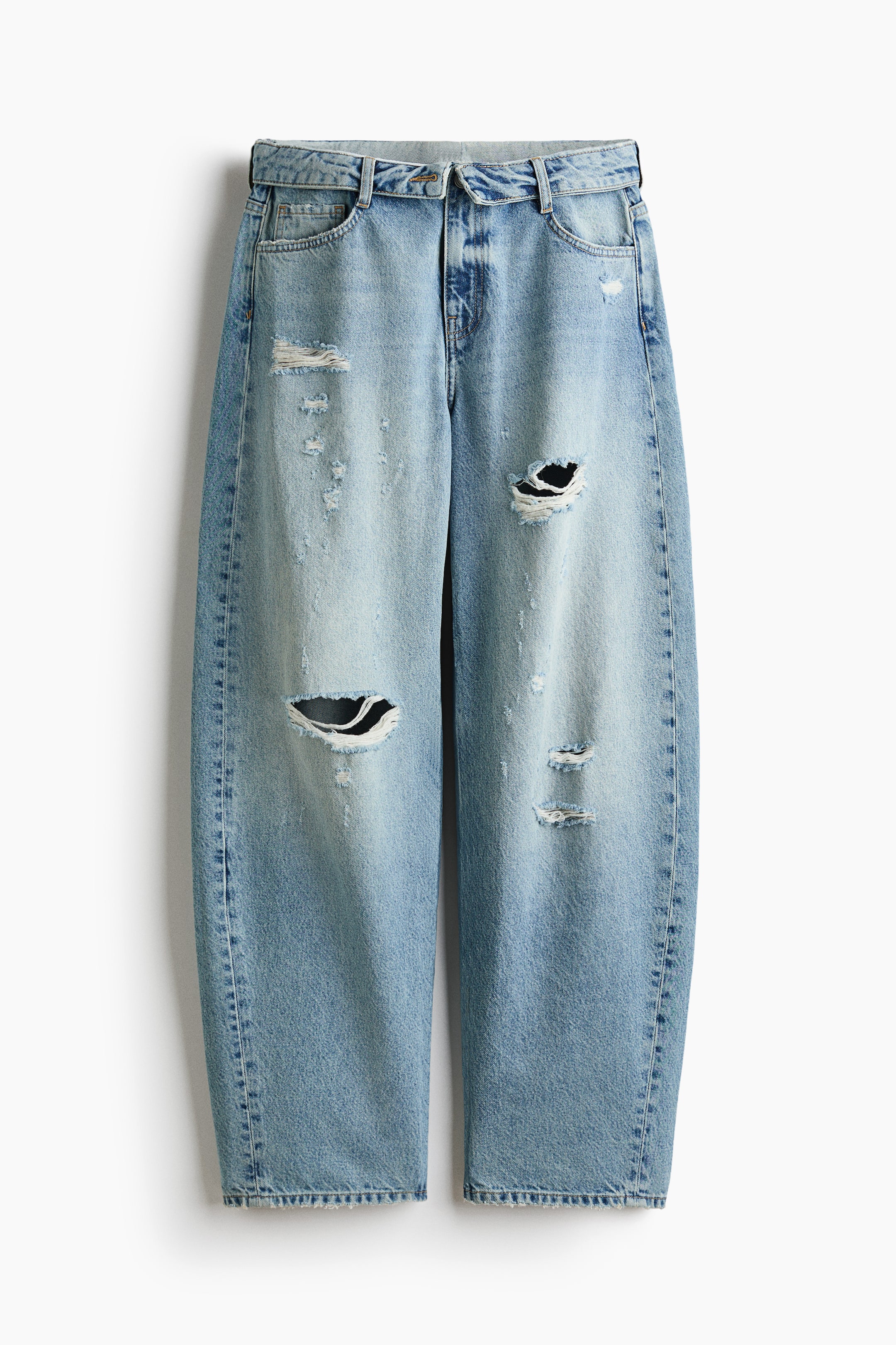 Barrel-Leg Regular-Waist Jeans
