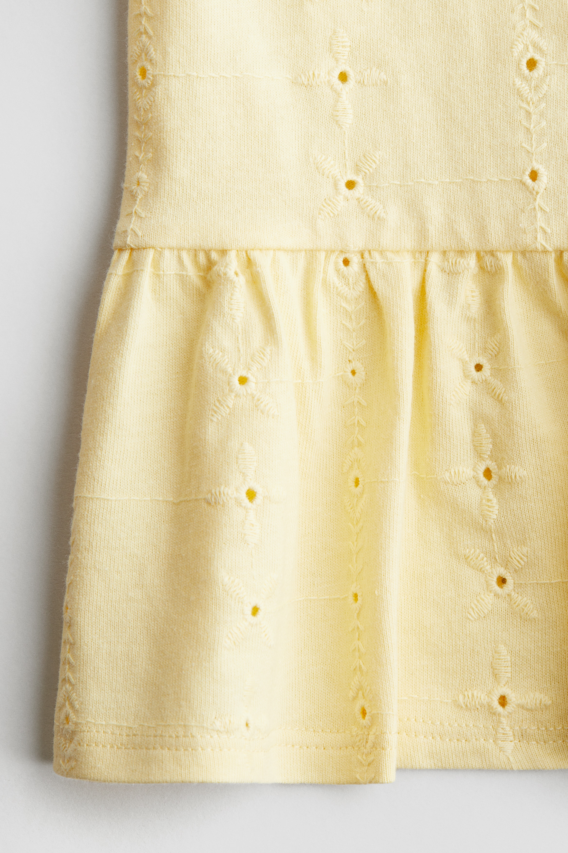 Yellow Eyelet-Embroidered Dress for kids | H&M US