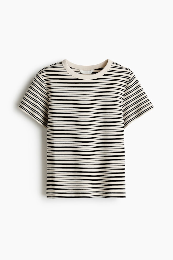 Cotton T-Shirt - Light beige/black striped/Black/Yellow/striped/Brown - 1