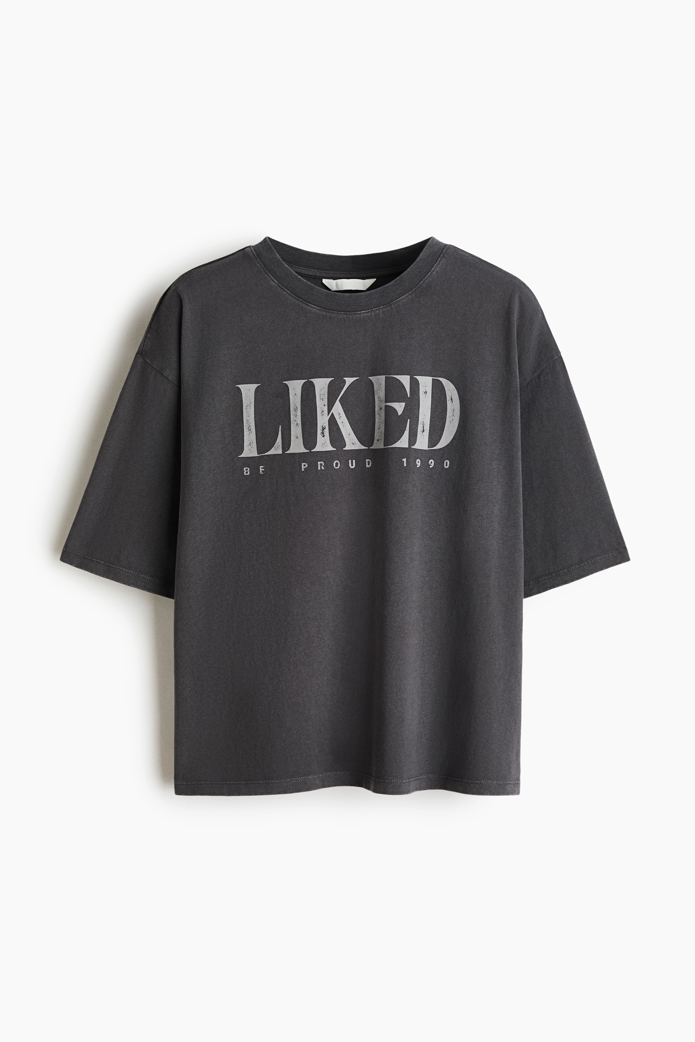 Printed Cotton T-Shirt - Dark gray/Liked/Light gray melange/Paris/Light yellow/Florence