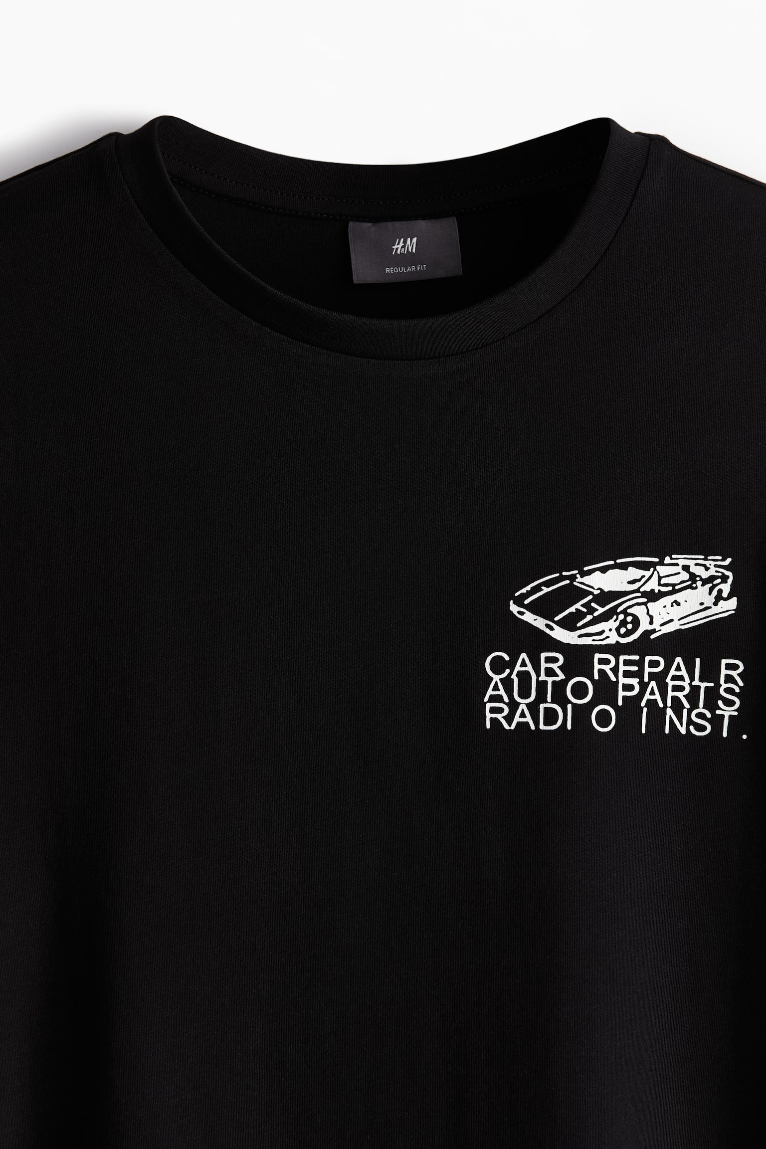 Regular Fit Printed T-shirt - Black/Car - 3