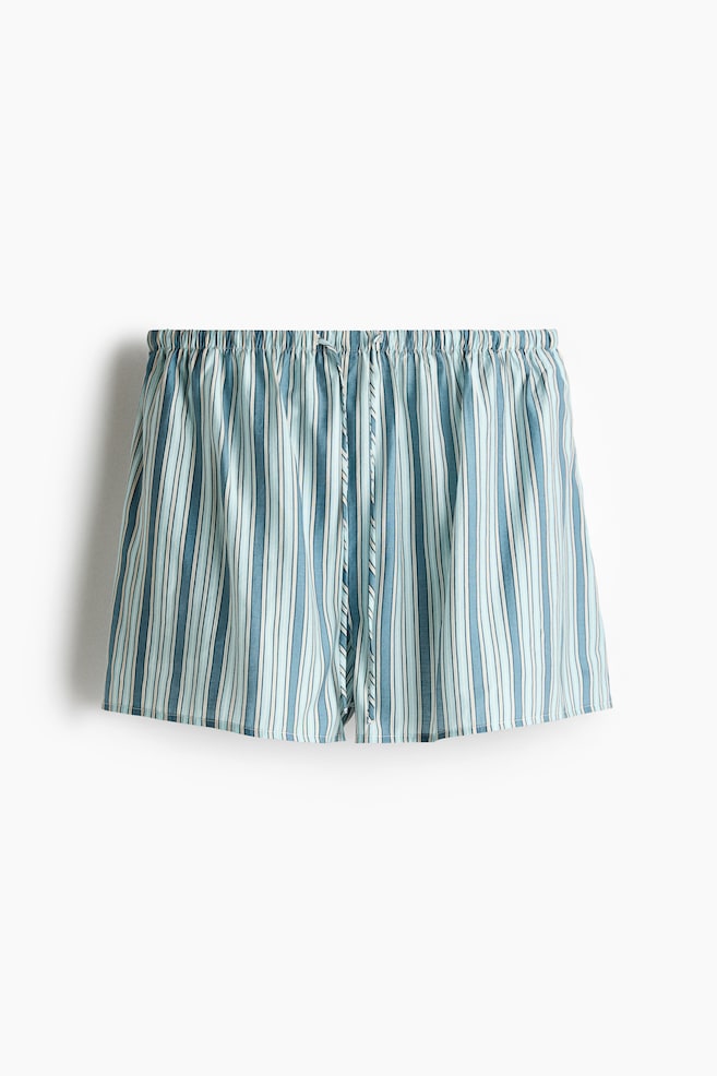 Loose-fit shorts - Dusty medium blue/Striped - 1